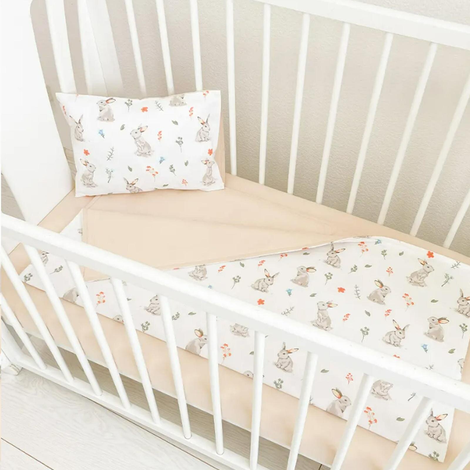 Tavşanlı 60x120 - 80x130 - 70x140 cm Uyumlu Bebek Nevresim Takımı