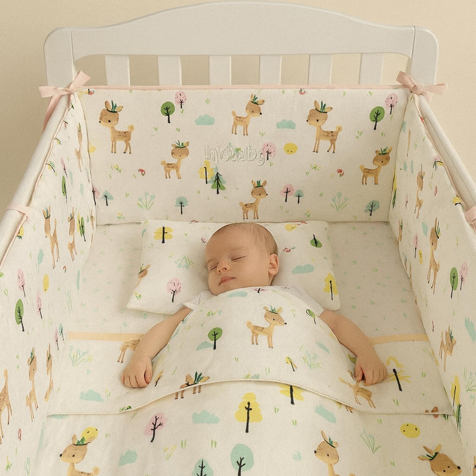 Ceylan Desenli Bebek Nevresim Takımı ve Kenar Koruma Premium 7 Parça - Bebek uyku seti