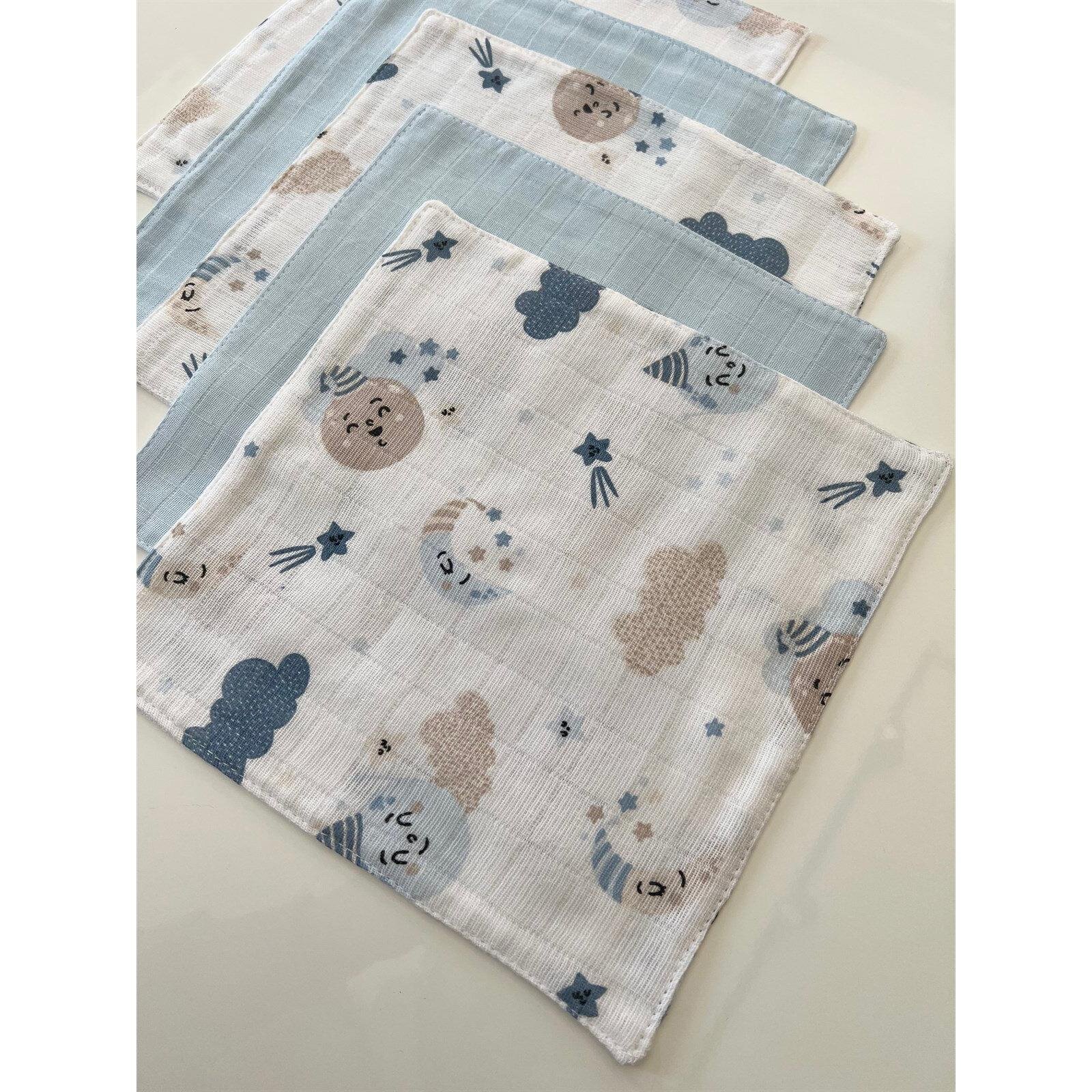 %100 Müslin Mini Bebek Bezi – Ağız Silme & Ter Alma Bezi (24–25 cm)