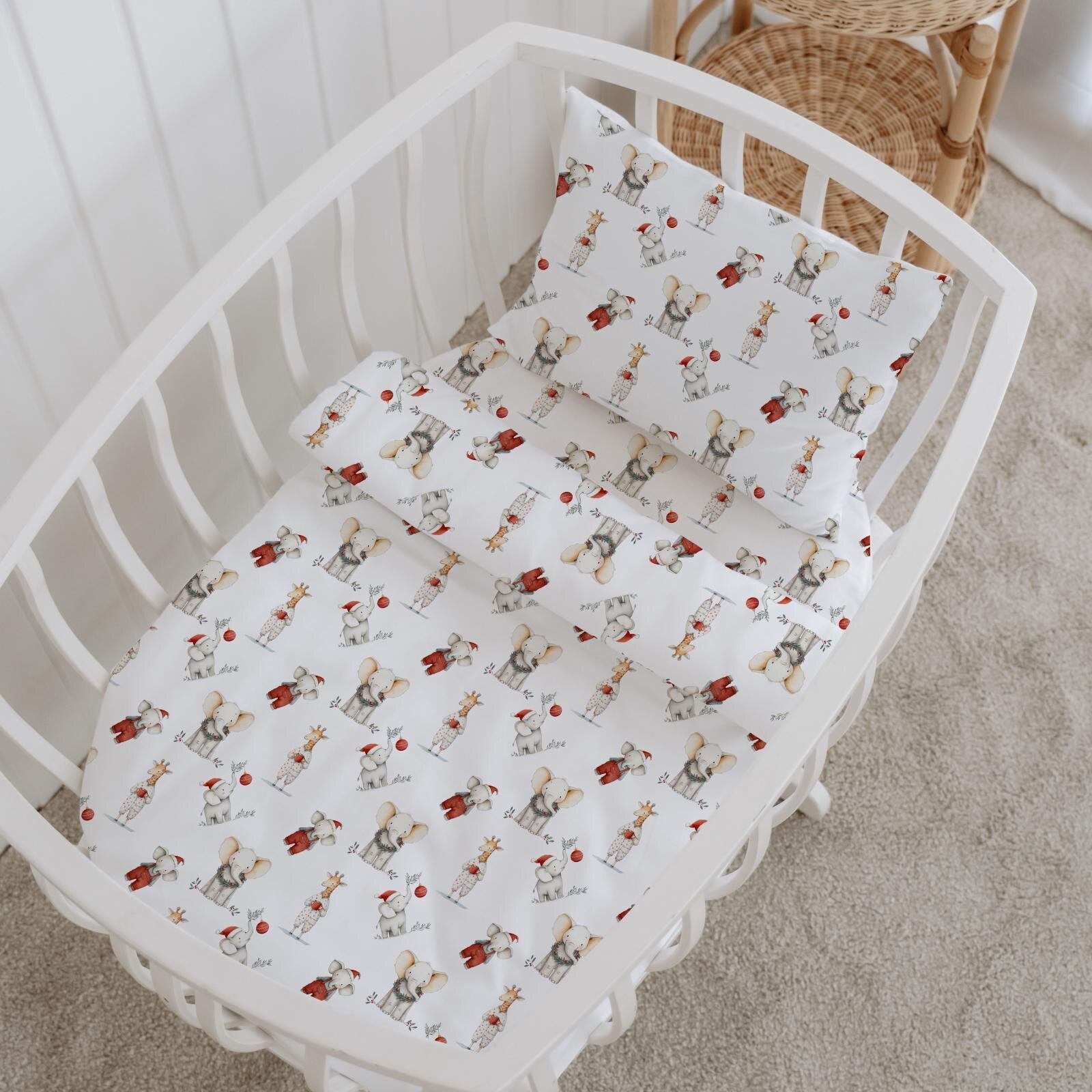 %100 Pamuklu Poplin Anne Yanı Beşik Nevresim Seti - Sevimli Kış Masalı %100 Pamuklu Poplin Anne Yanı Beşik Nevresim Seti - Sevimli Kış Masalı