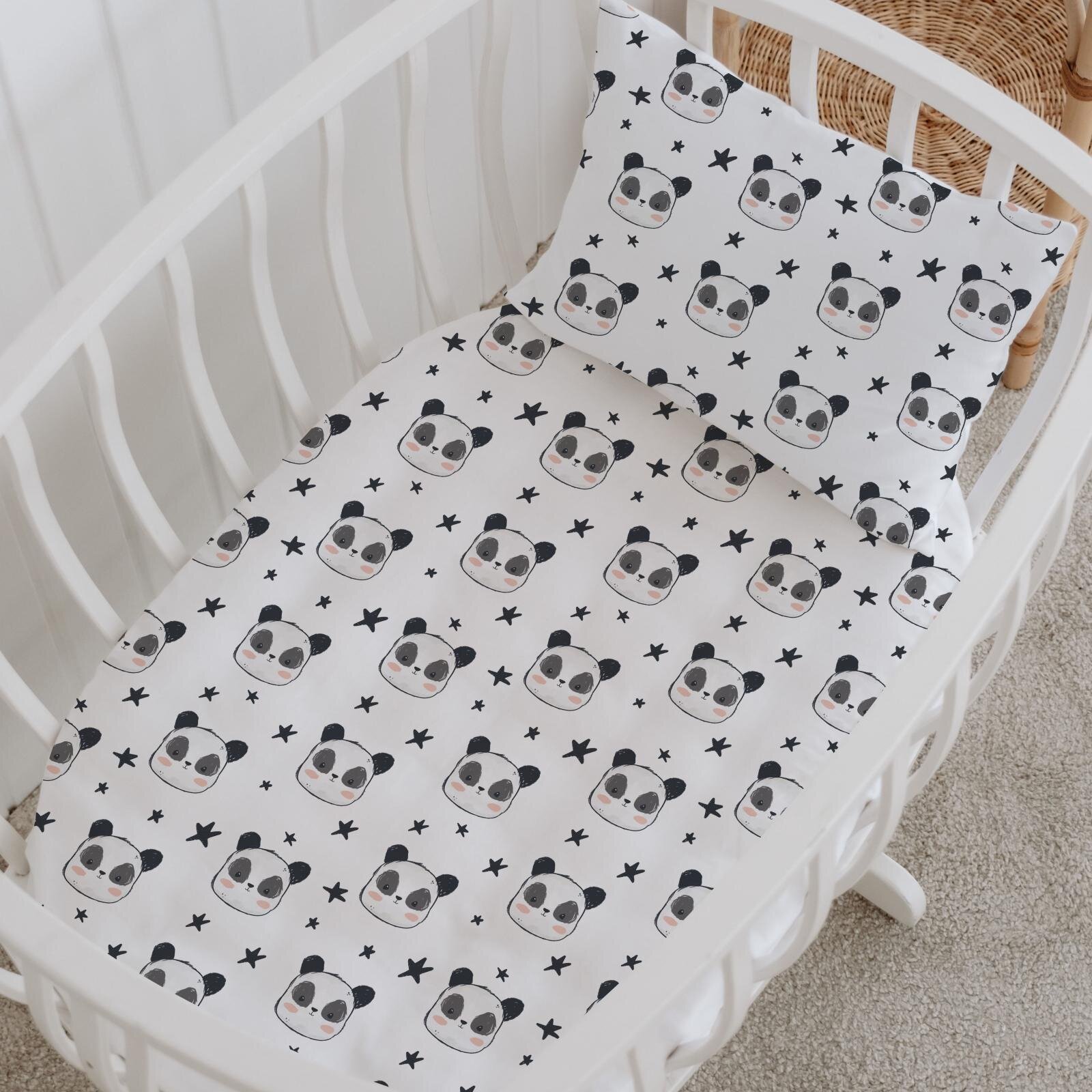 %100 Pamuklu Poplin Anne Yanı Beşik Nevresim Seti - Sevimli Panda %100 Pamuklu Poplin Anne Yanı Beşik Nevresim Seti - Sevimli Panda