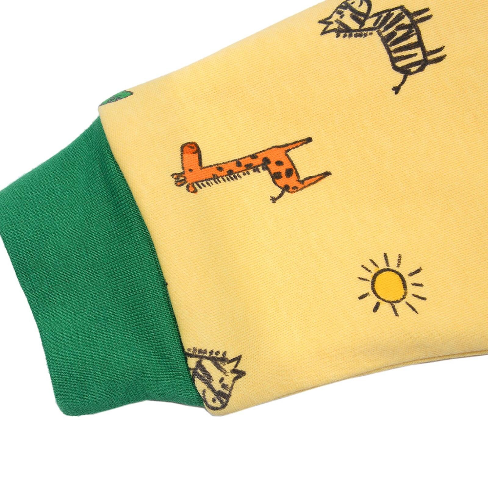 Zürafa Desen Uyku Tulumu Fermuarlı 1TOG Bisiklet Yaka Ribanalı Paça Uzun Kol Zürafa Desen Uyku Tulumu Fermuarlı 1TOG Bisiklet Yaka Ribanalı Paça Uzun Kol