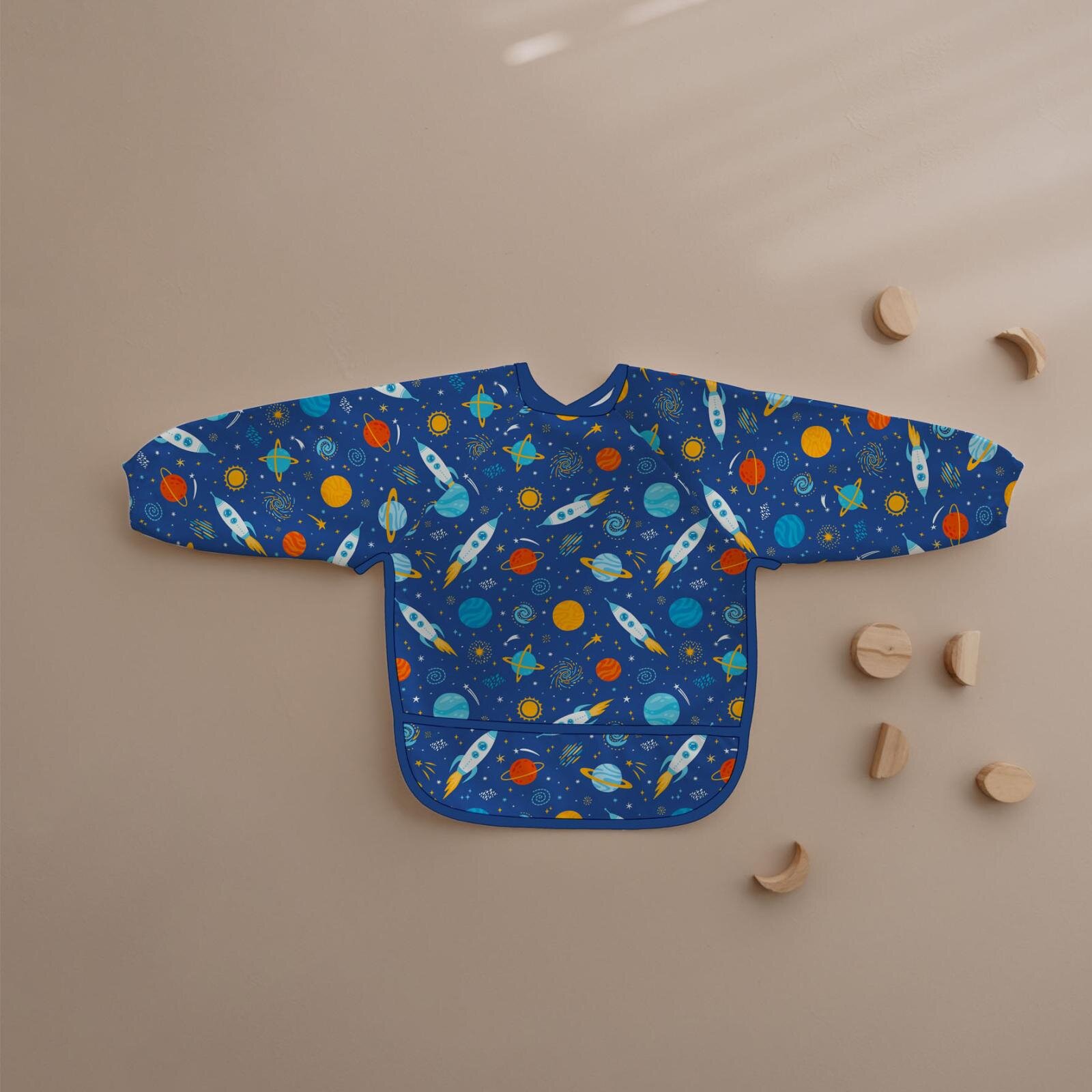 Uzun Kollu Mama ve Faaliyet Önlüğü, Aktivite ve Boyama Önlüğü, Uzay Desen