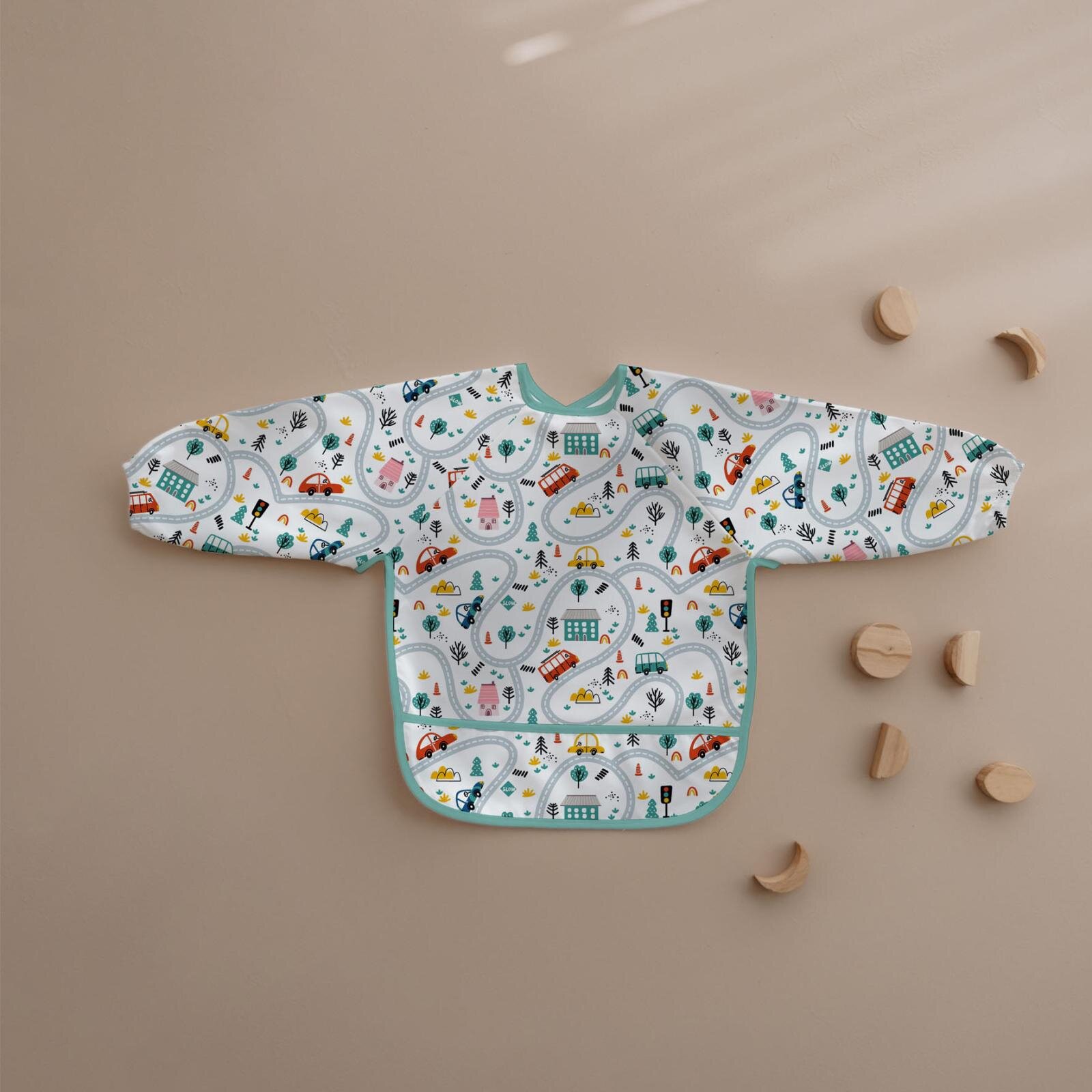 Uzun Kollu Mama ve Faaliyet Önlüğü, Aktivite ve Boyama Önlüğü, Araba Desen Uzun Kollu Mama ve Faaliyet Önlüğü, Aktivite ve Boyama Önlüğü, Araba Desen