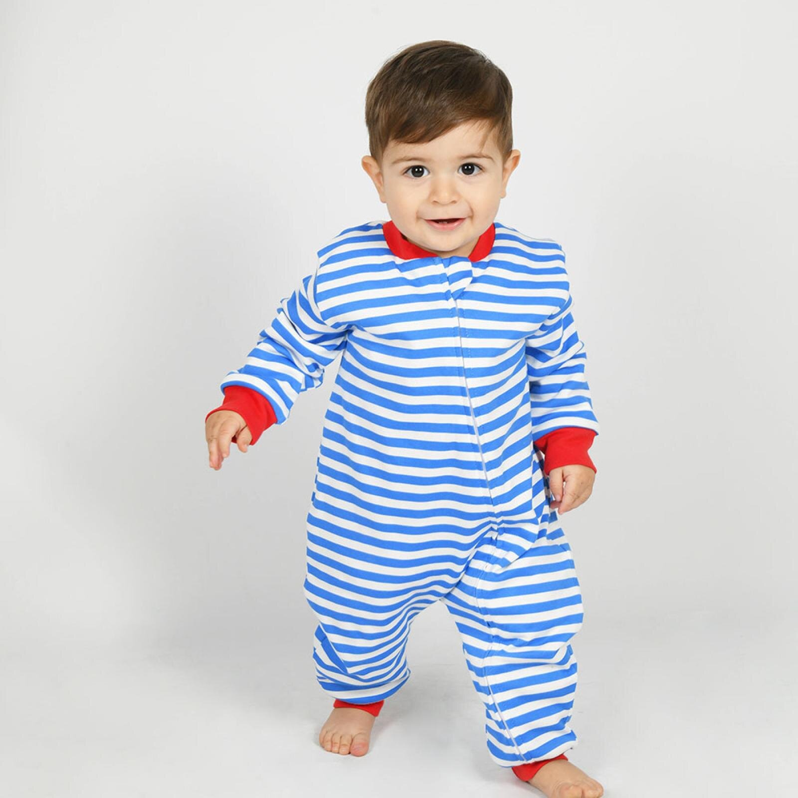 Erkek Çizgi Desen Uyku Tulumu Fermuarlı 1TOG Bisiklet Yaka Ribanalı Paça Uzun Kol Erkek Çizgi Desen Uyku Tulumu Fermuarlı 1TOG Bisiklet Yaka Ribanalı Paça Uzun Kol