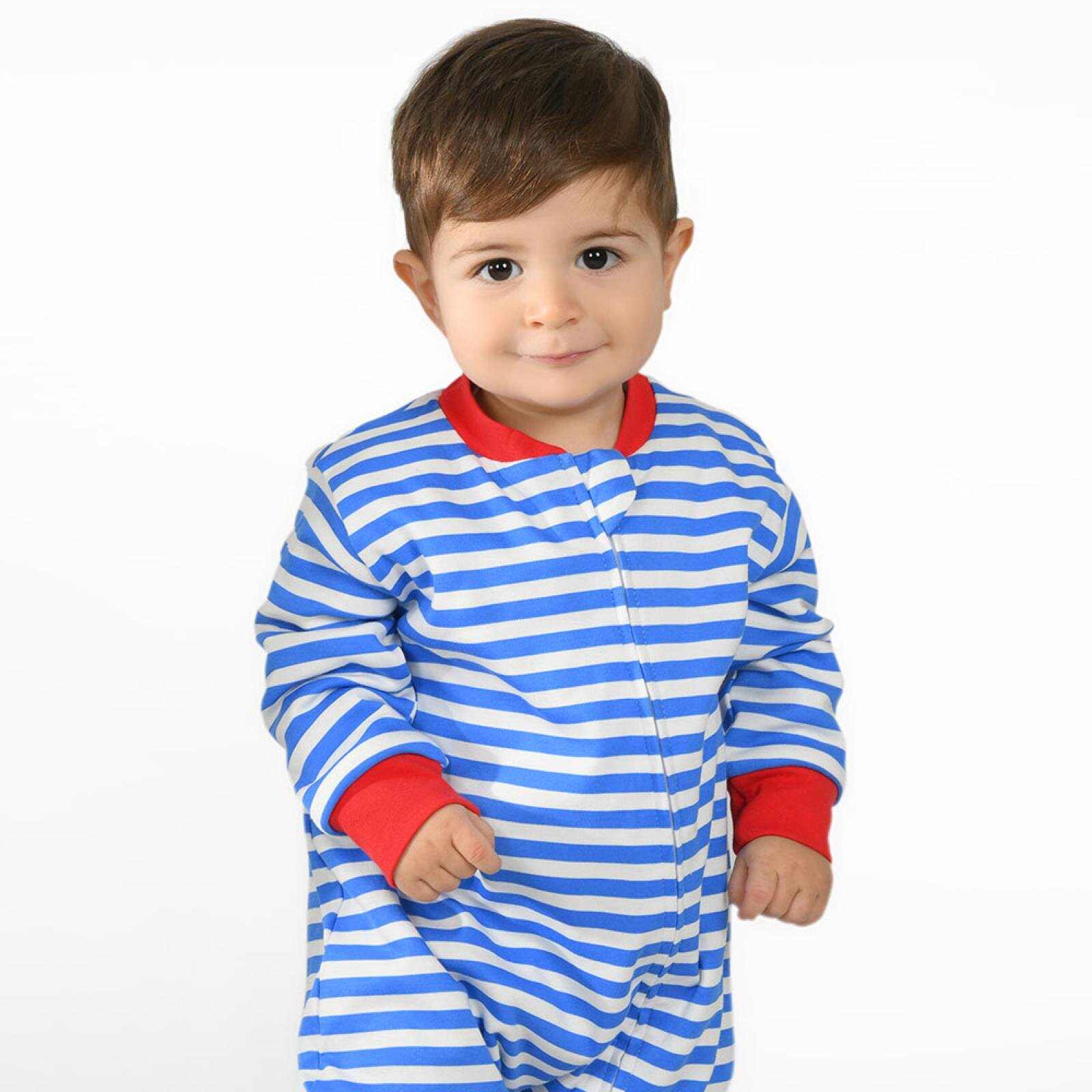 Erkek Çizgi Desen Uyku Tulumu Fermuarlı 1TOG Bisiklet Yaka Ribanalı Paça Uzun Kol Erkek Çizgi Desen Uyku Tulumu Fermuarlı 1TOG Bisiklet Yaka Ribanalı Paça Uzun Kol