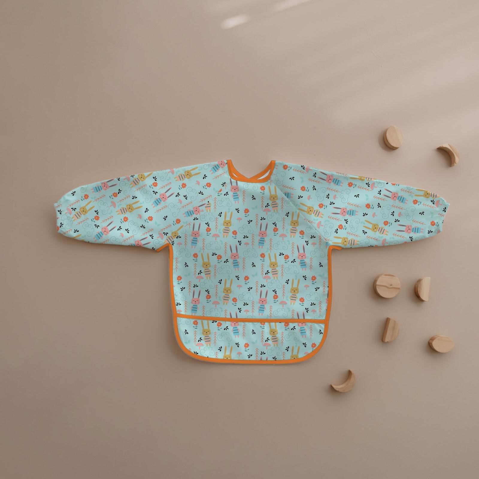 Uzun Kollu Mama ve Faaliyet Önlüğü, Aktivite ve Boyama Önlüğü, Sevimli Tavşan Desen