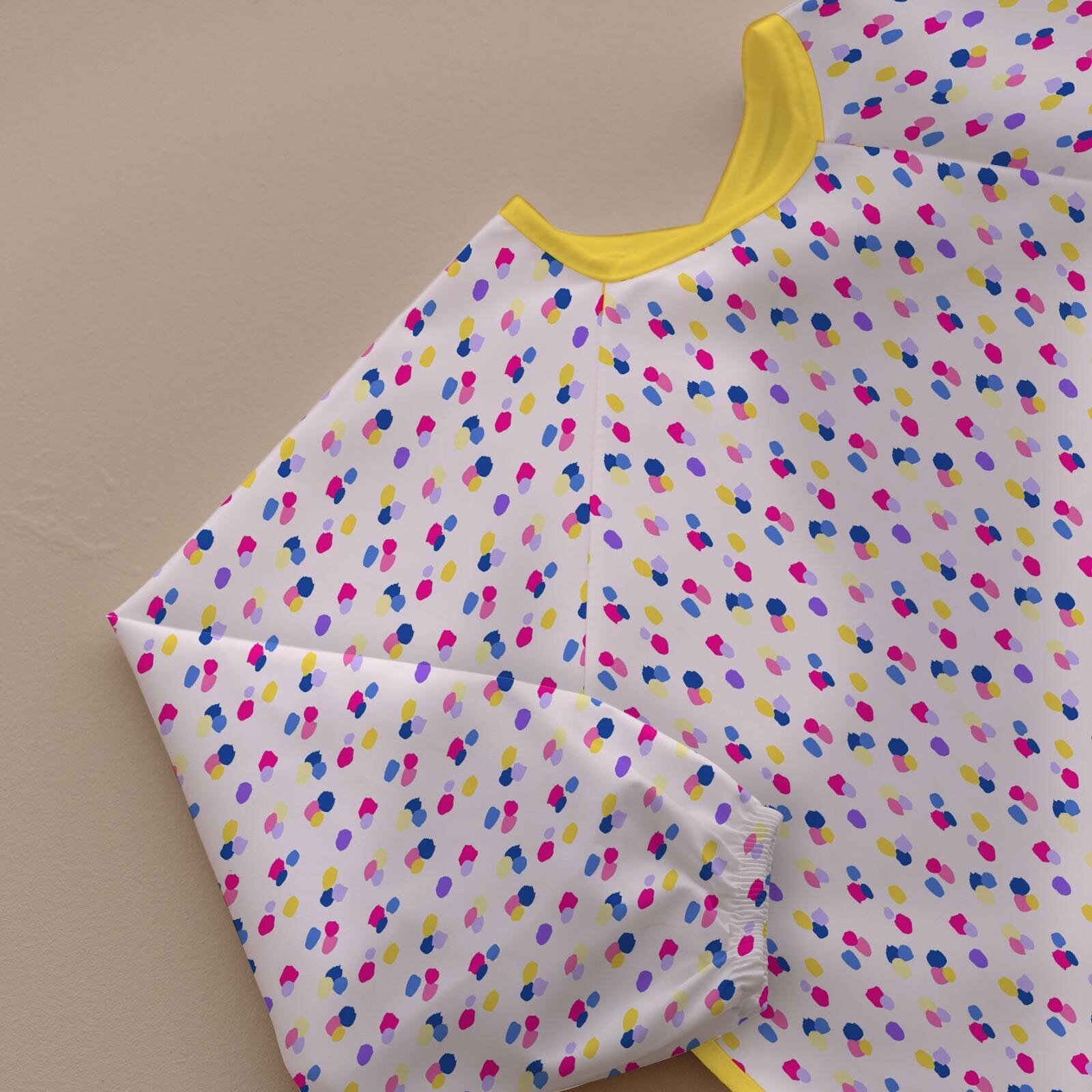 Uzun Kollu Mama ve Faaliyet Önlüğü, Aktivite ve Boyama Önlüğü, Renkli Noktalar Desen Uzun Kollu Mama ve Faaliyet Önlüğü, Aktivite ve Boyama Önlüğü, Renkli Noktalar Desen