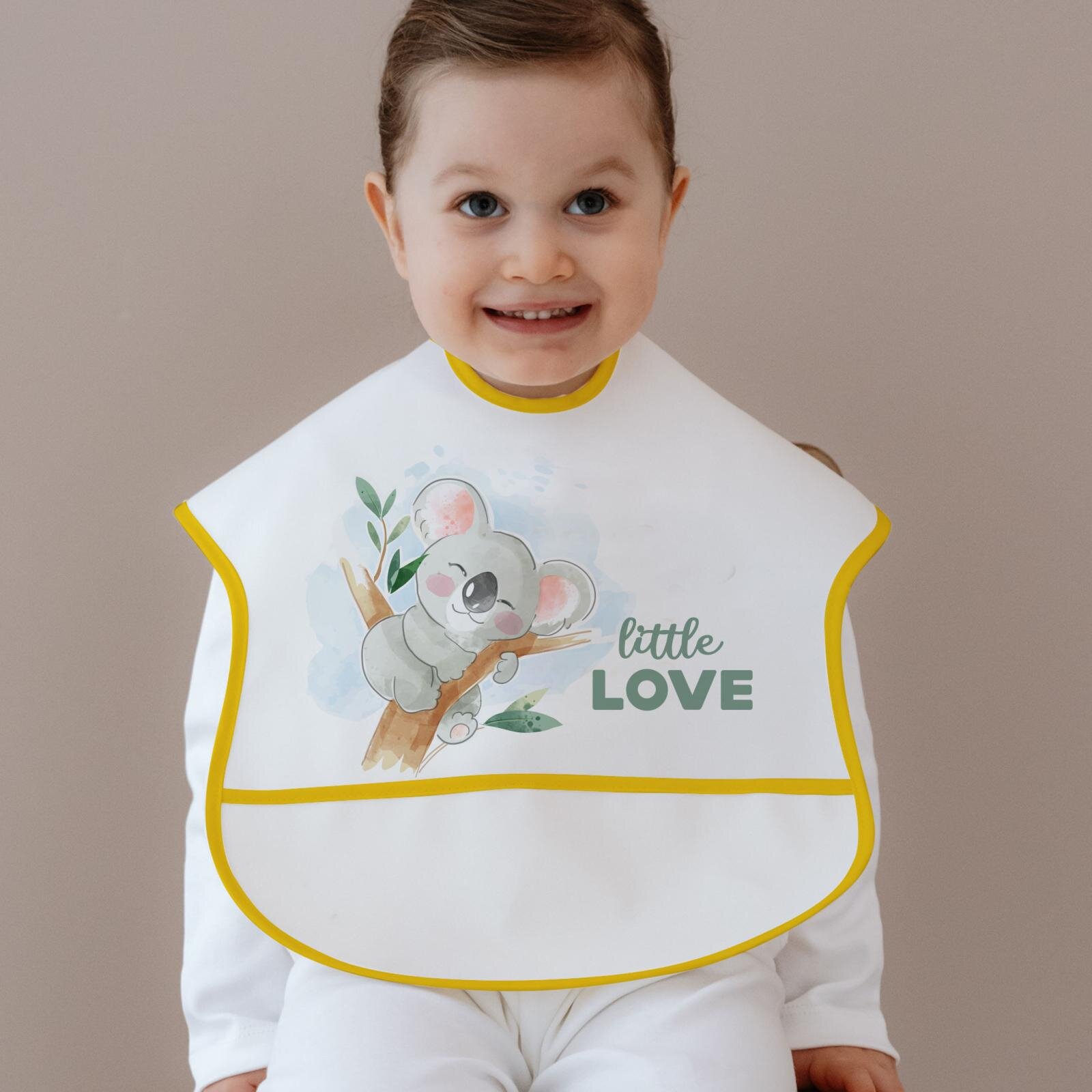 Sıvı Geçirmez Yarım Kollu Mama Önlüğü Happy Desen