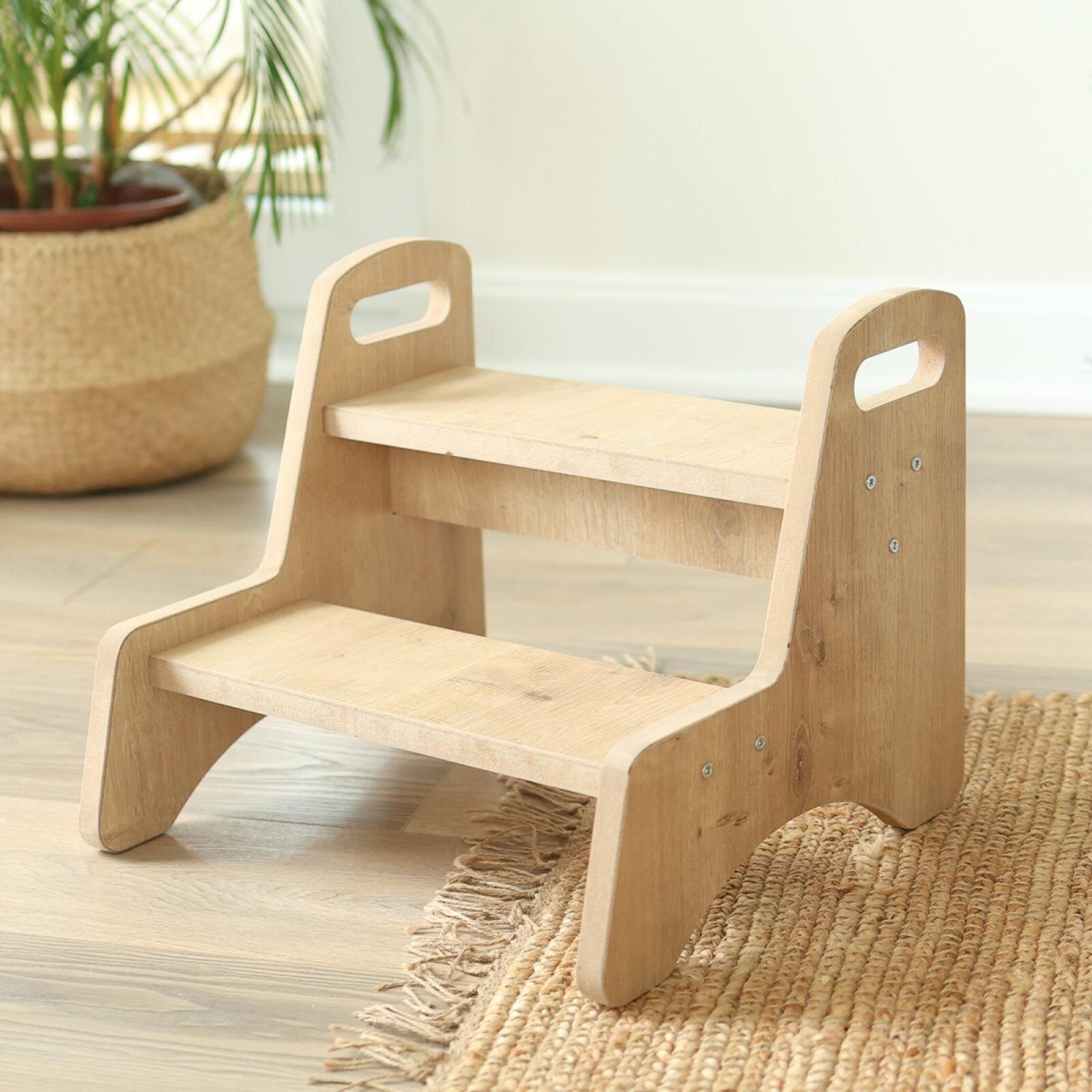 Montessori Basamak Yükseltici Tabure (Ahşap Merdiven)