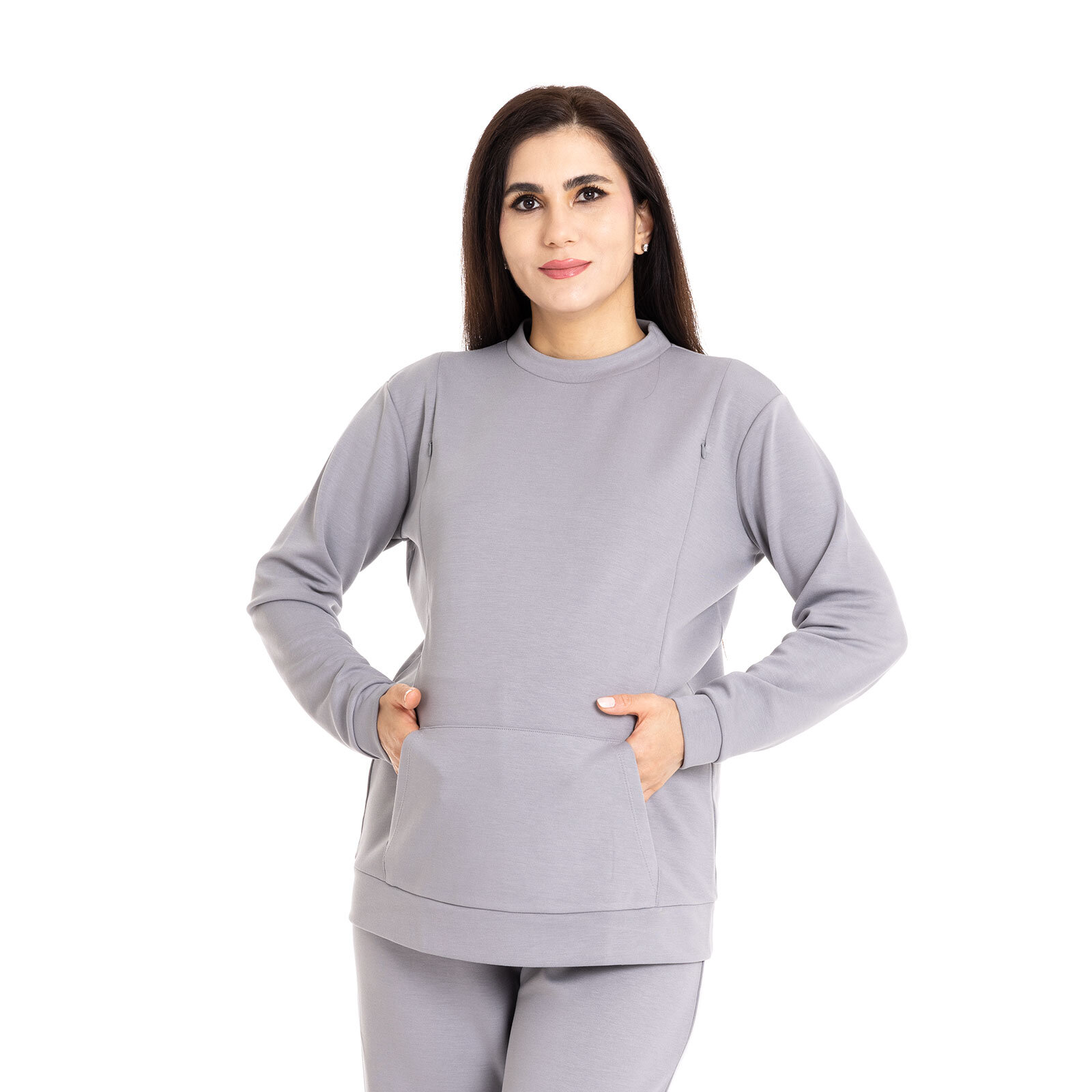 Emzirme Özellikli Hamile Sweatshirt Anne Giyim