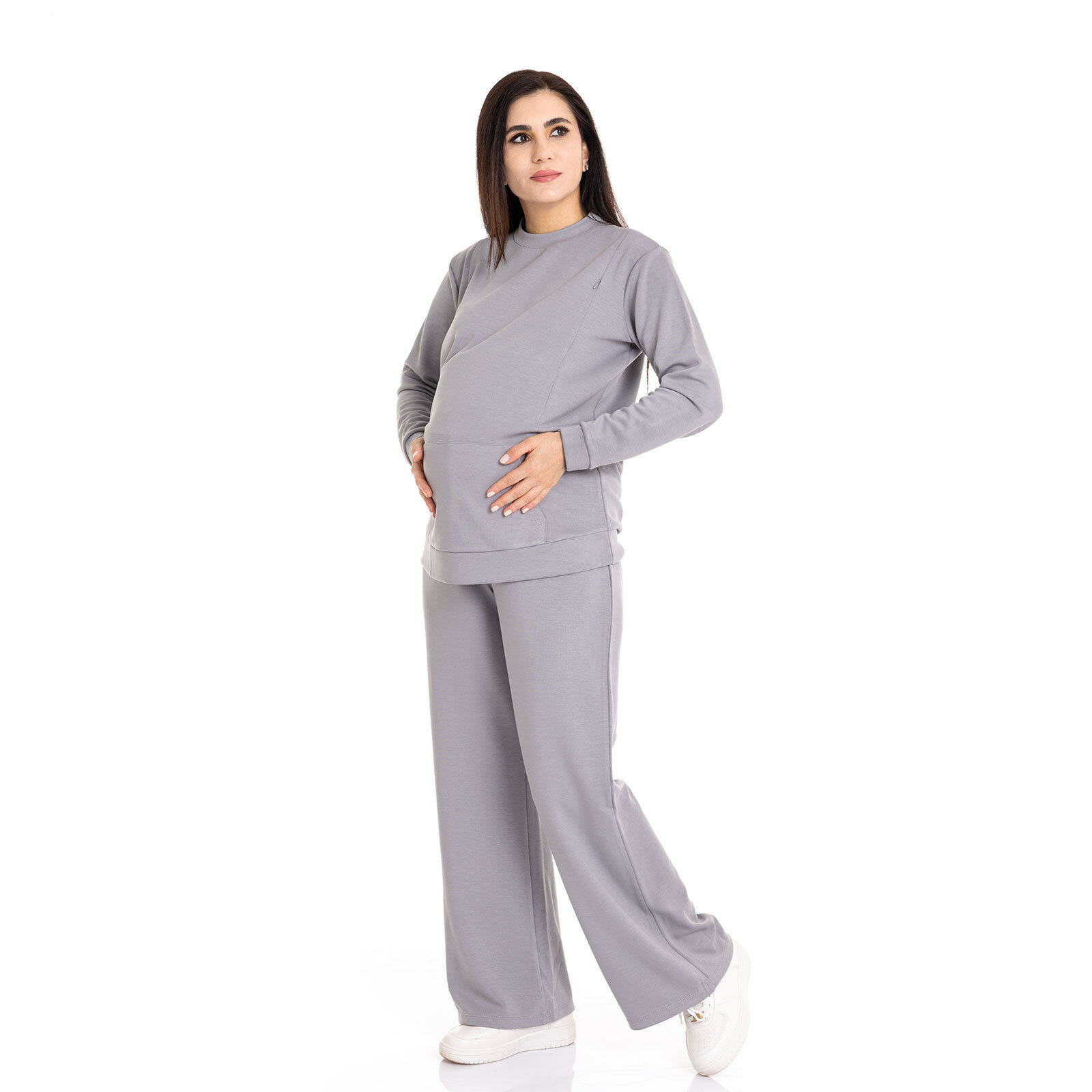 Emzirme Özellikli Hamile Sweatshirt Anne Giyim