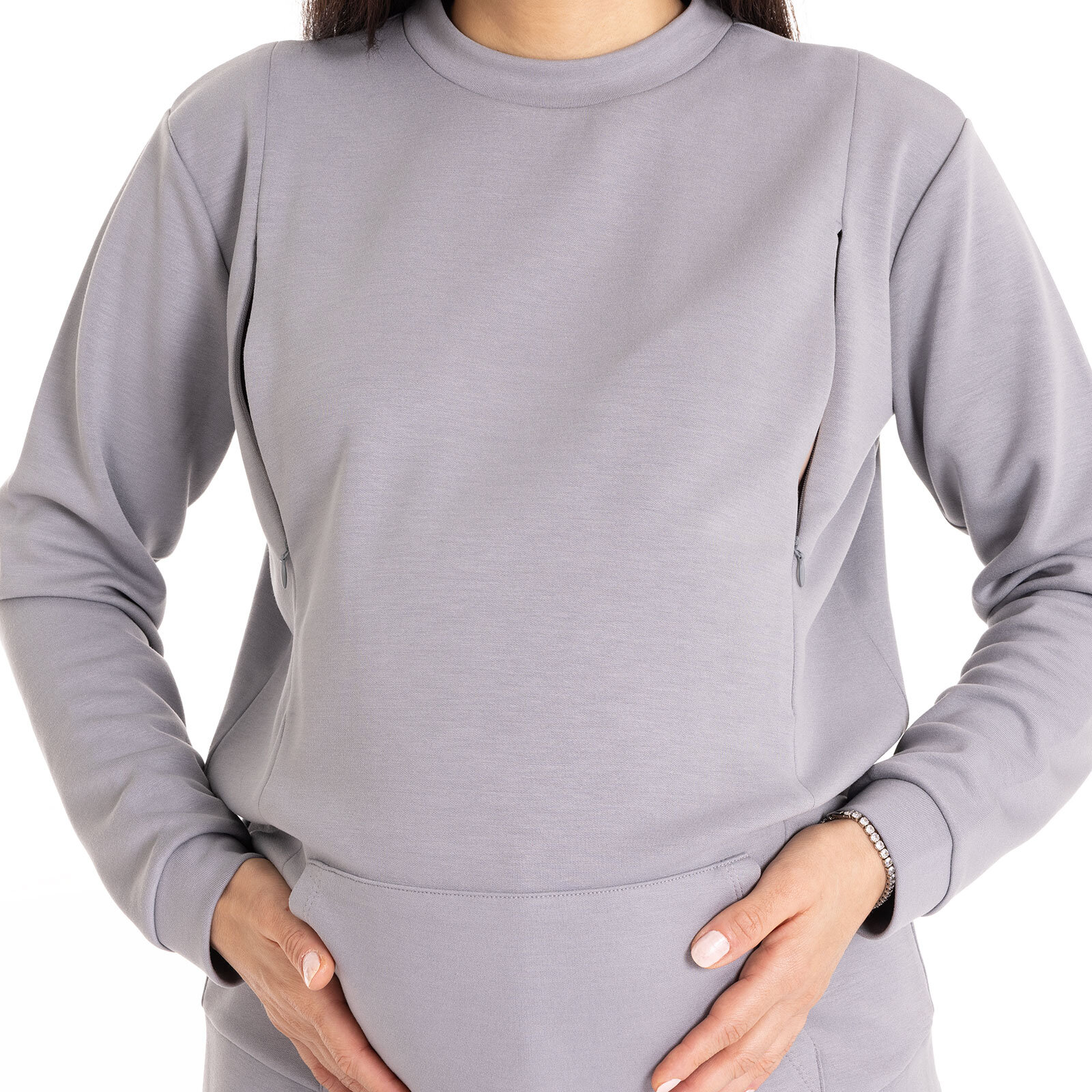 Emzirme Özellikli Hamile Sweatshirt Anne Giyim