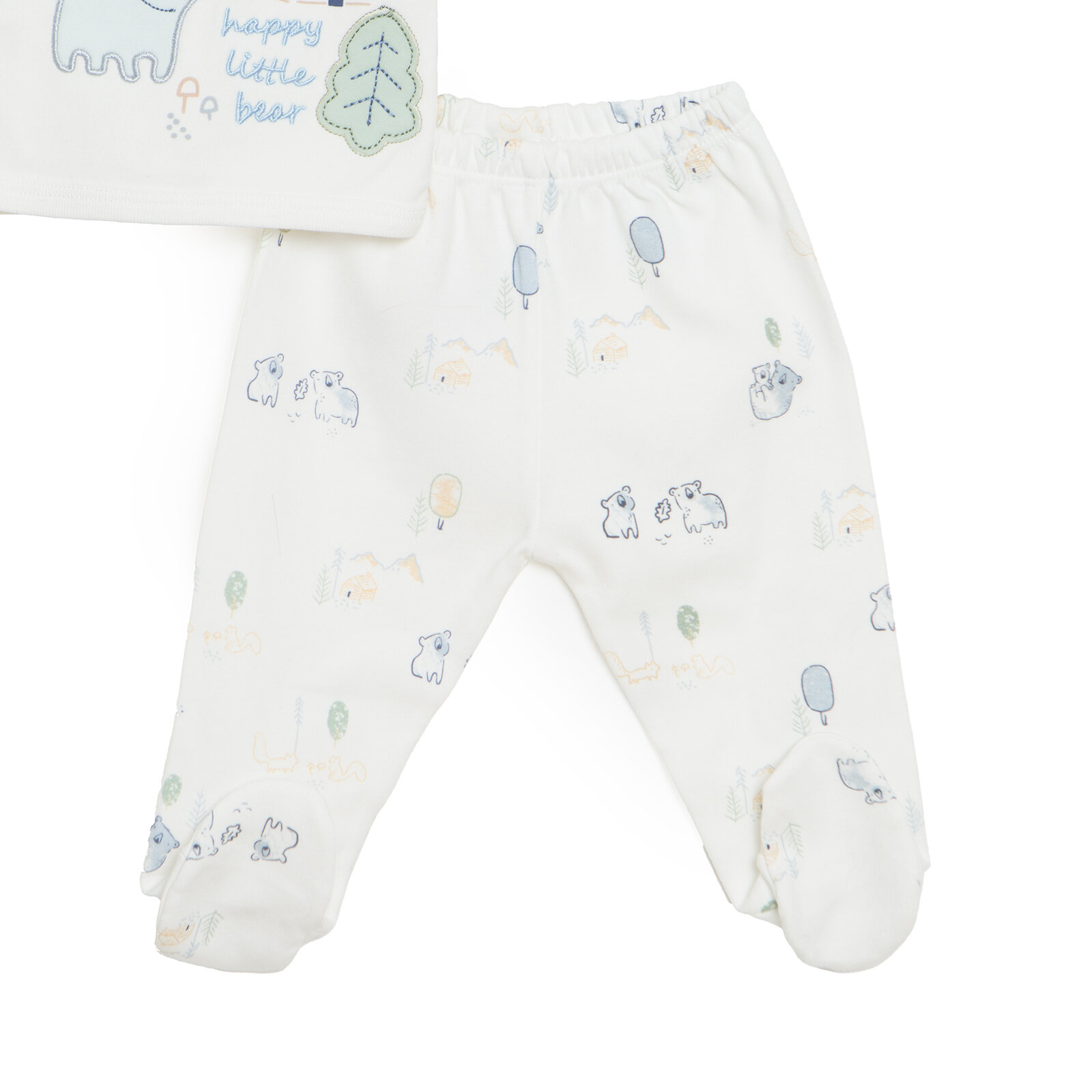 Erkek Bebek Yenidoğan 5li Askı Hastane Çıkışı Zarf Yaka Uzun Kol Patikli Paça