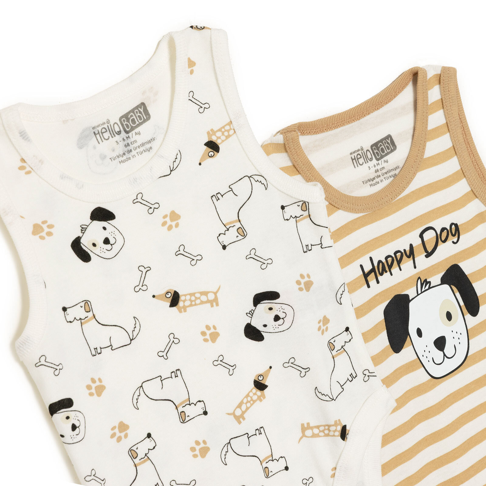 Erkek Bebek 2li Atlet Body Bisiklet Yaka Atlet Kol