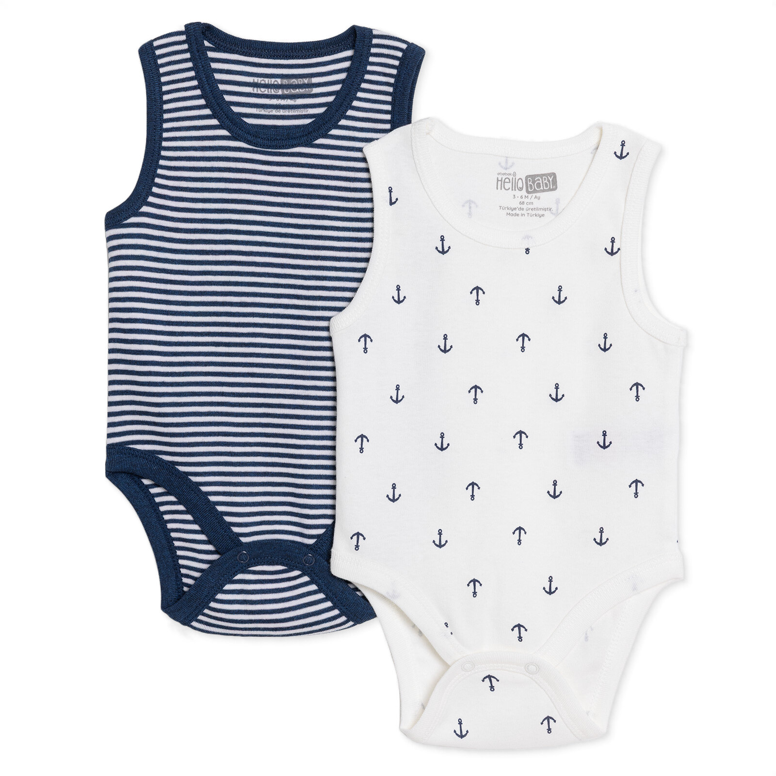 Erkek Bebek 2li Atlet Body Bisiklet Yaka Atlet Kol