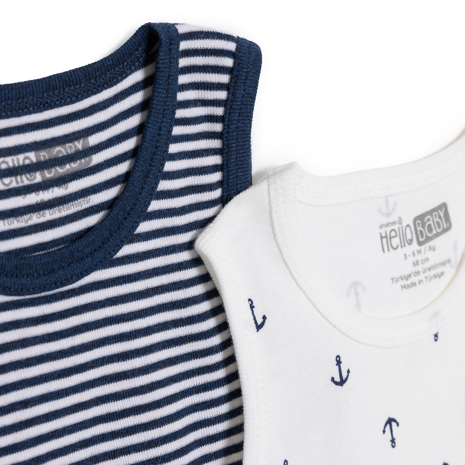 Erkek Bebek 2li Atlet Body Bisiklet Yaka Atlet Kol