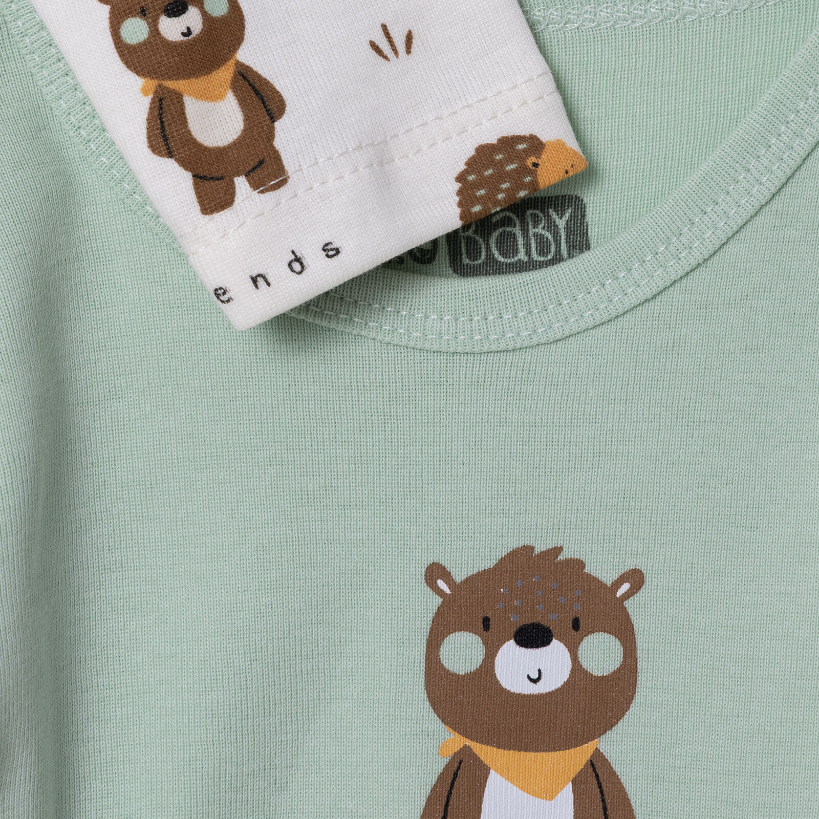 Erkek Bebek 2li Uzun Kol Body Çıtçıtlı Yaka Ribana Paça Uzun Kol