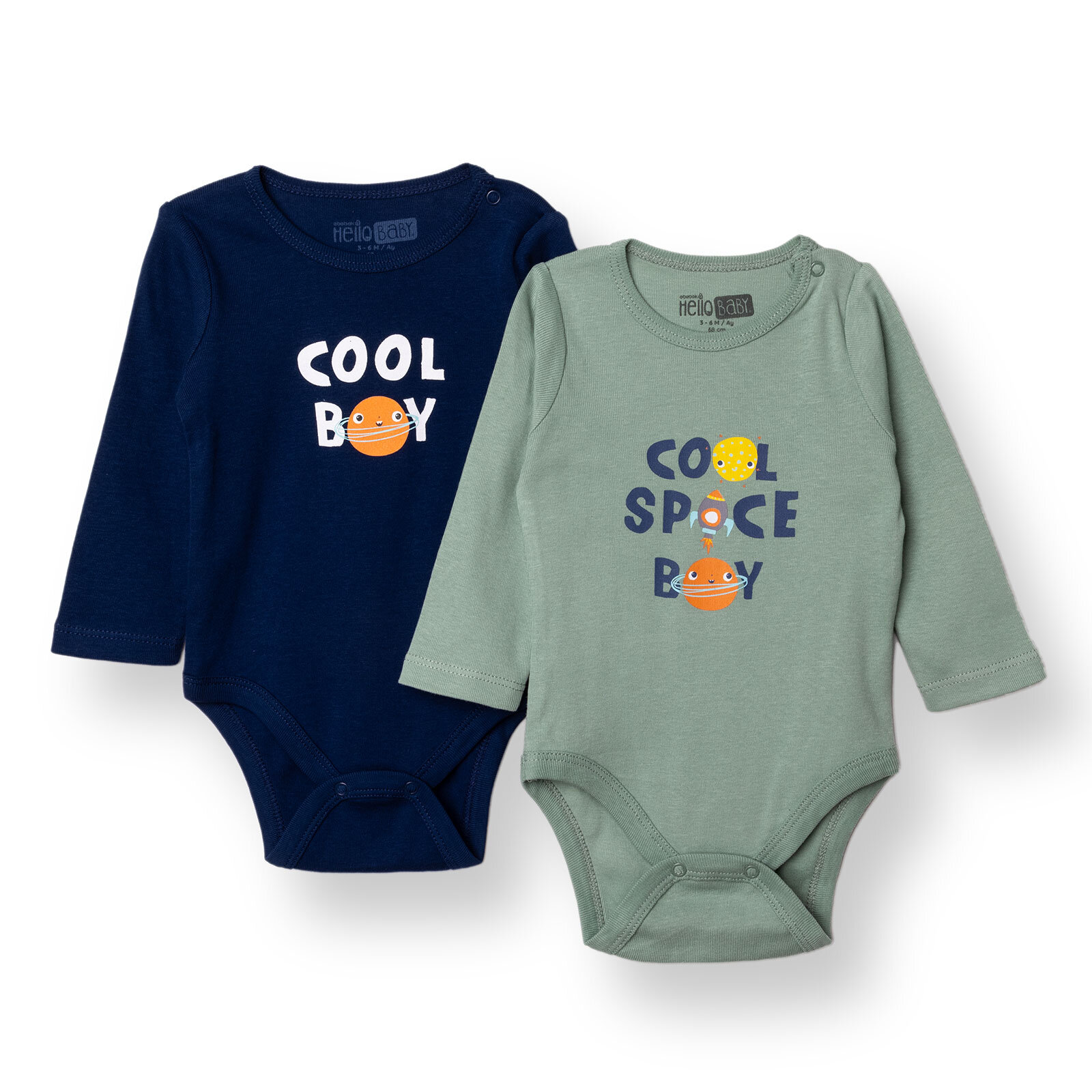 Erkek Bebek 2li Uzun Kol Body Ribana Çıtçıtlı Yaka Uzun Kol Erkek Bebek 2li Uzun Kol Body Ribana Çıtçıtlı Yaka Uzun Kol