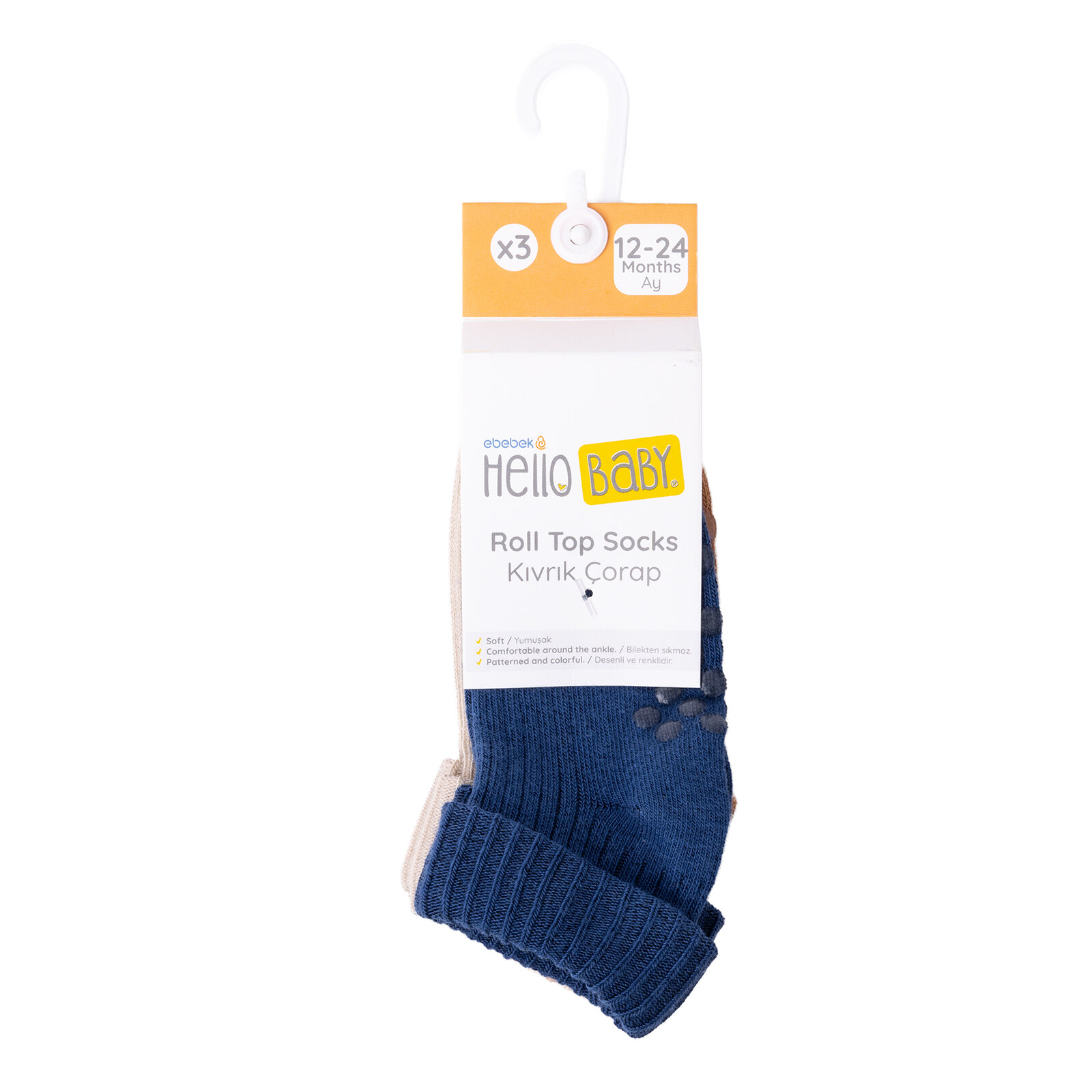 3lü Kıvrık Çorap