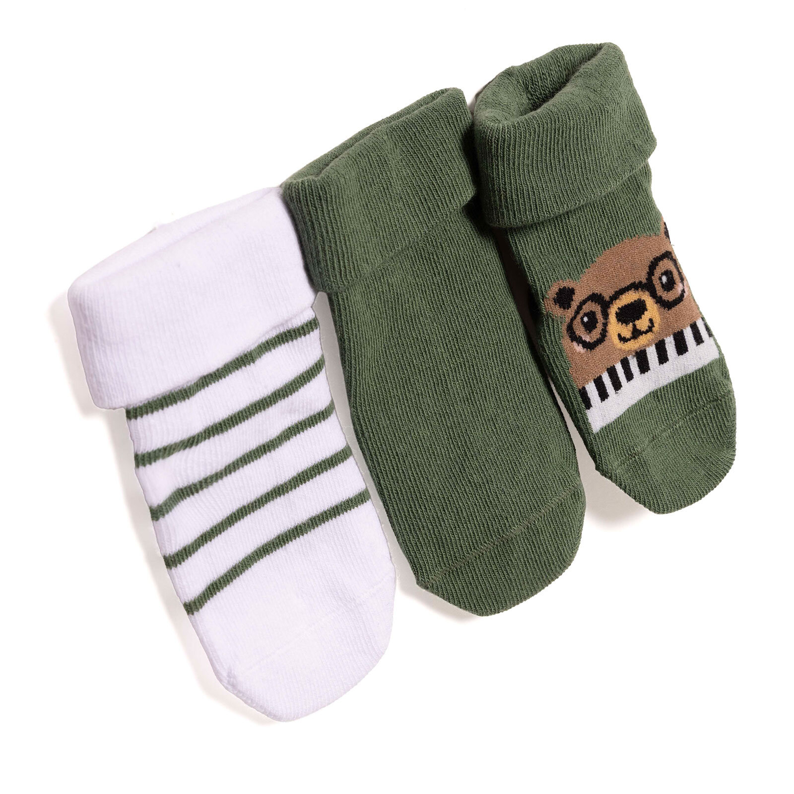 Erkek Bebek 3lü Kıvrık Çorap