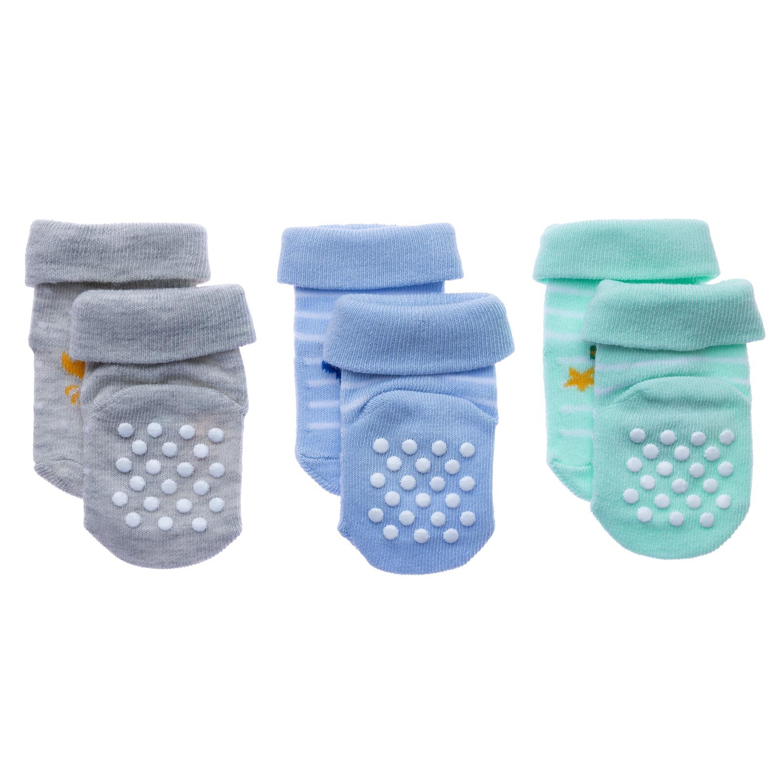 Erkek Bebek 3lü Kıvrık Çorap