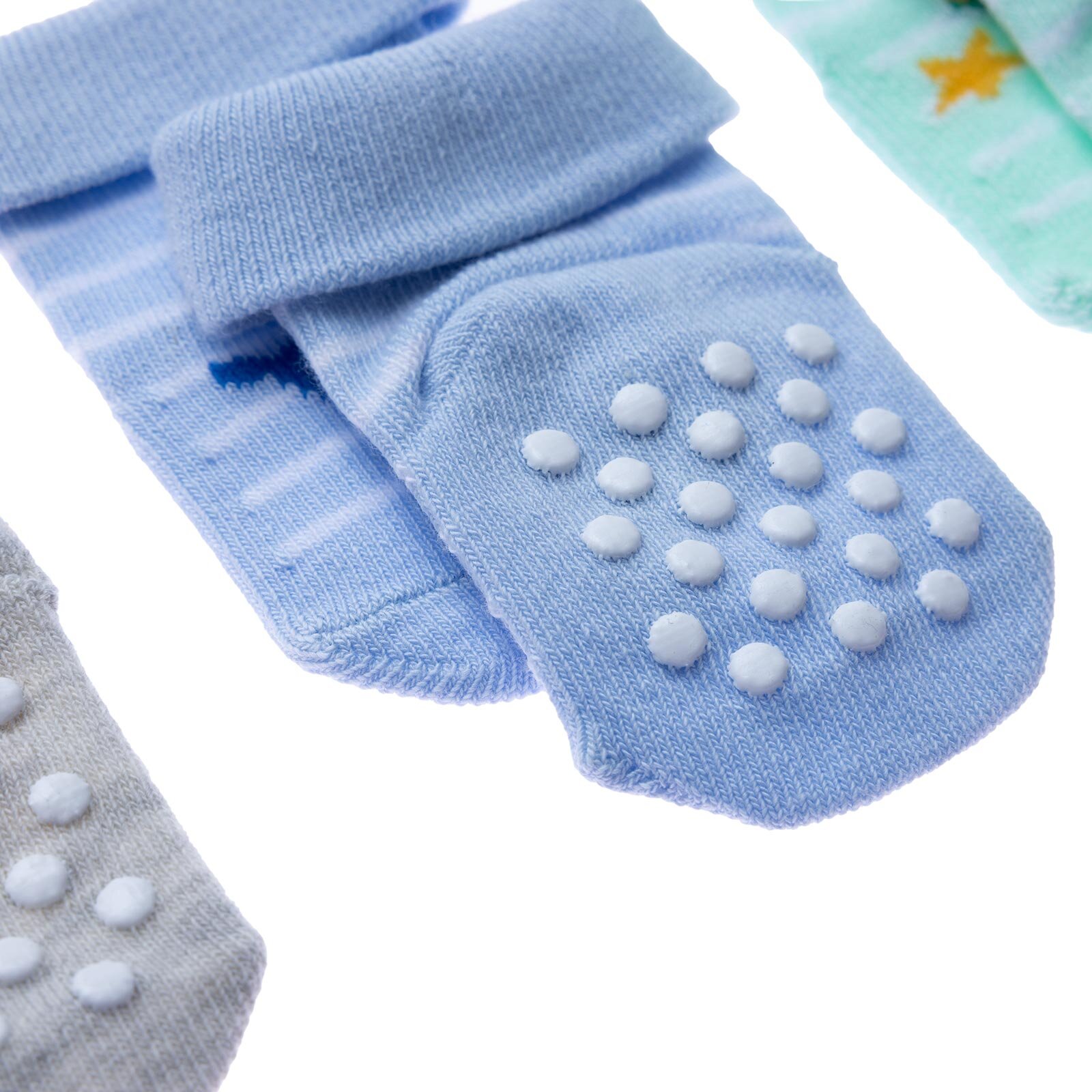 Erkek Bebek 3lü Kıvrık Çorap