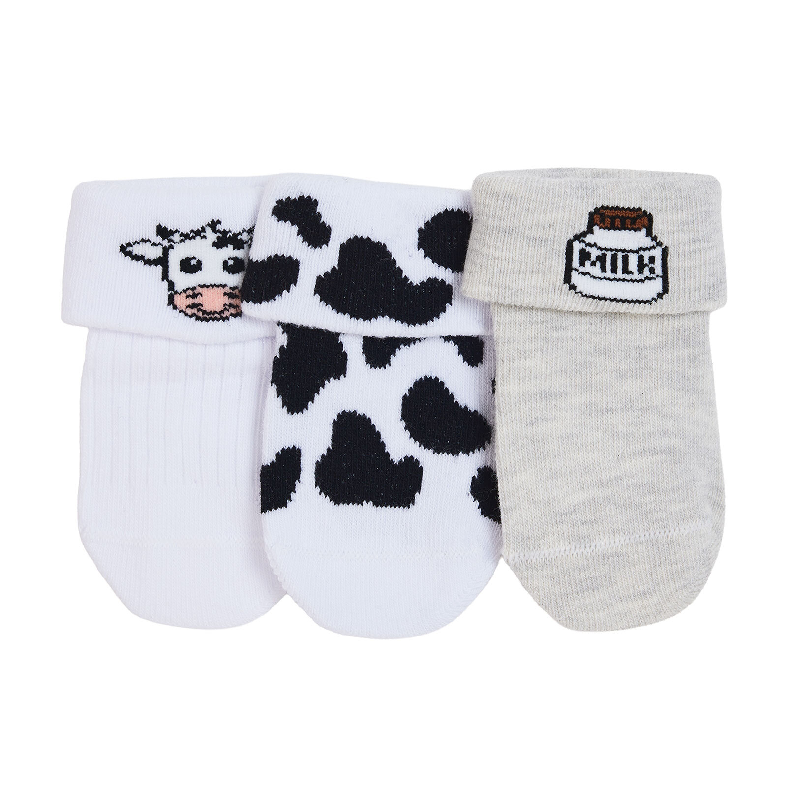 Erkek Bebek 3lü Kıvrık Çorap