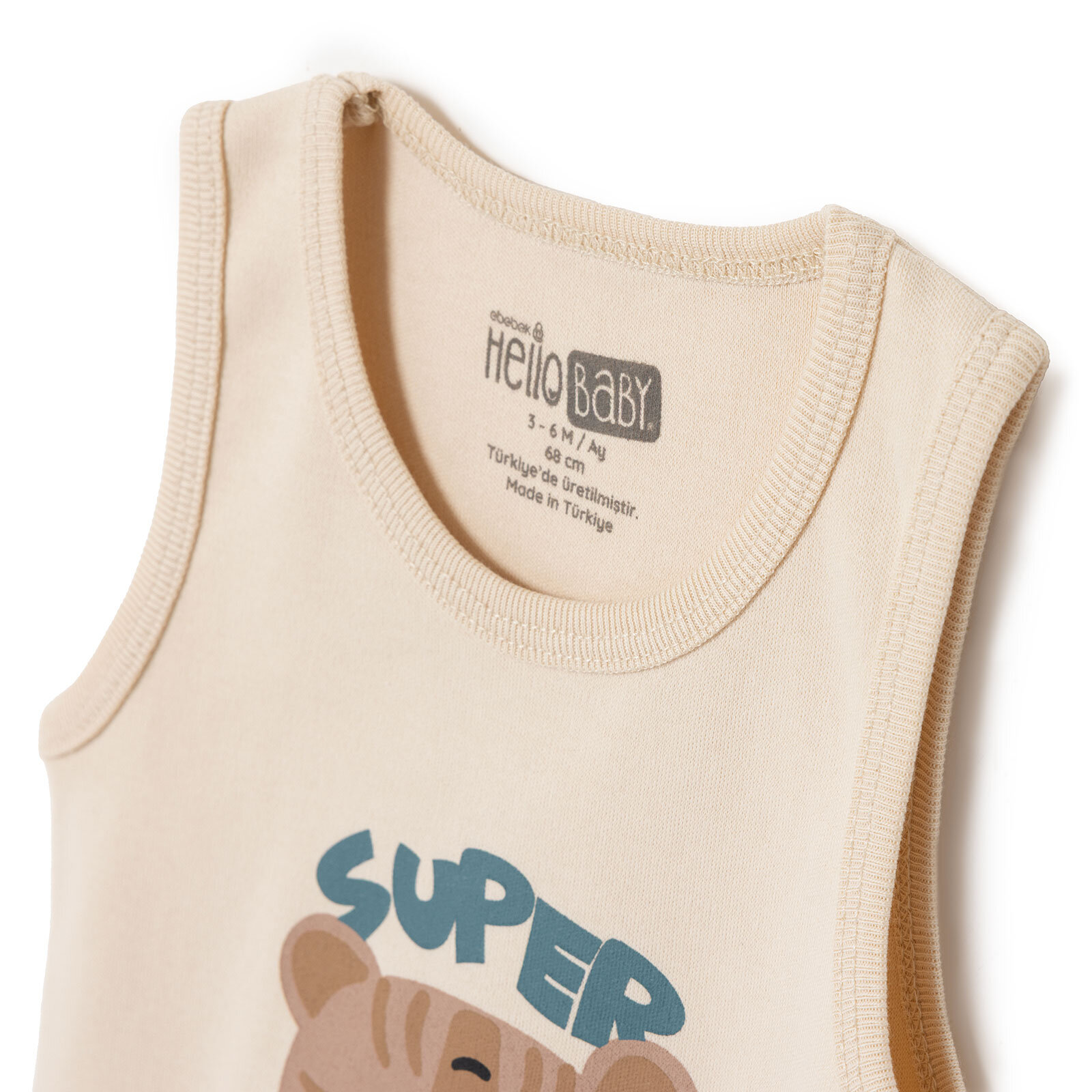 Erkek Bebek Atlet Body İnterlok Bisiklet Yaka Atlet Kol