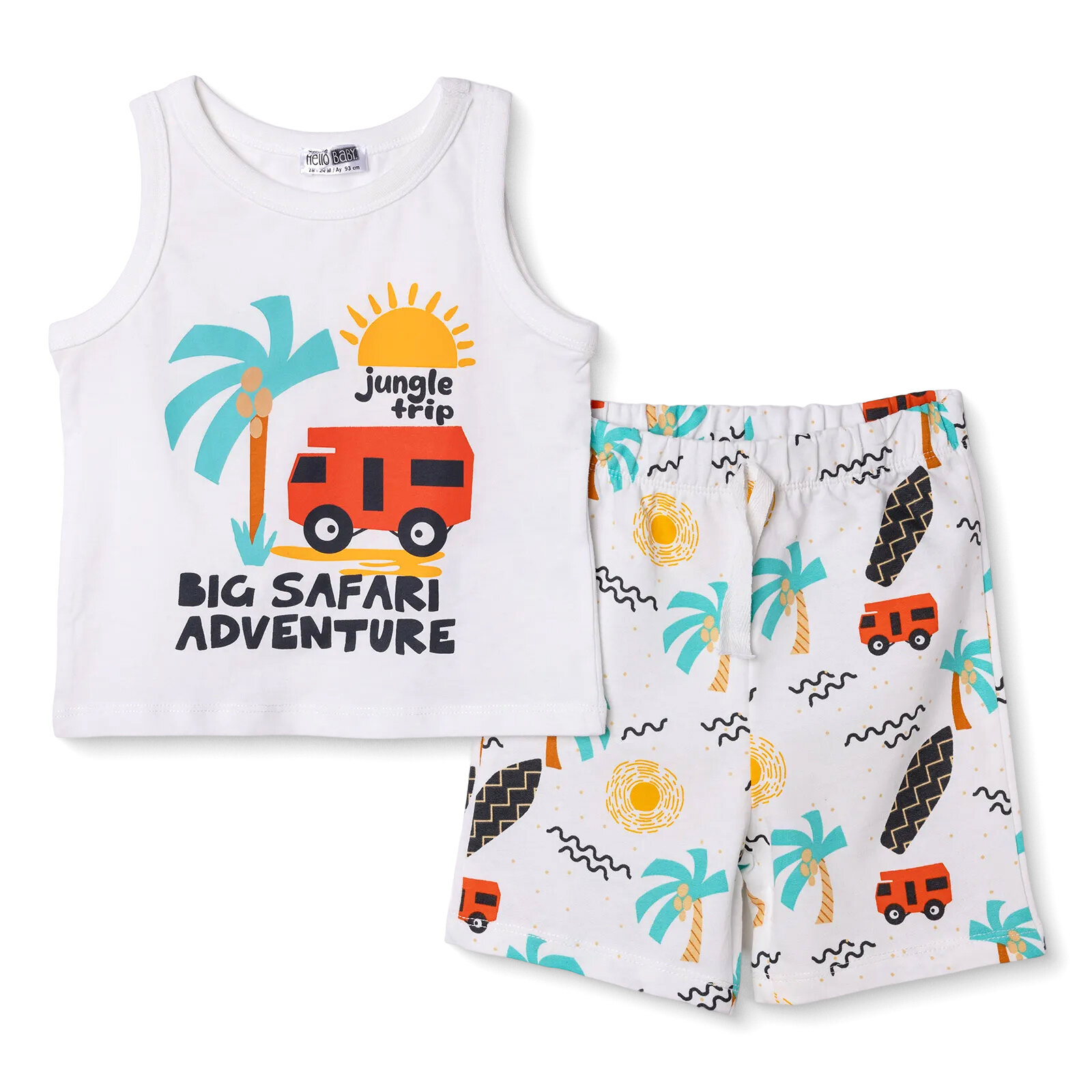 Erkek Bebek Atlet-Şort Bisiklet Yaka Atlet Kol Reçme Paça