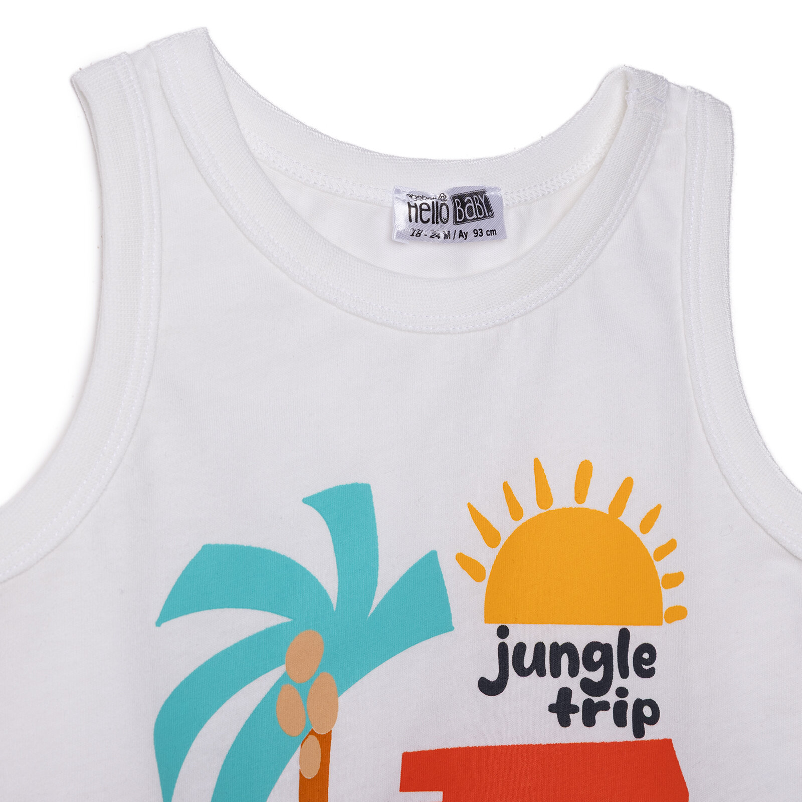 Erkek Bebek Atlet-Şort Bisiklet Yaka Atlet Kol Reçme Paça