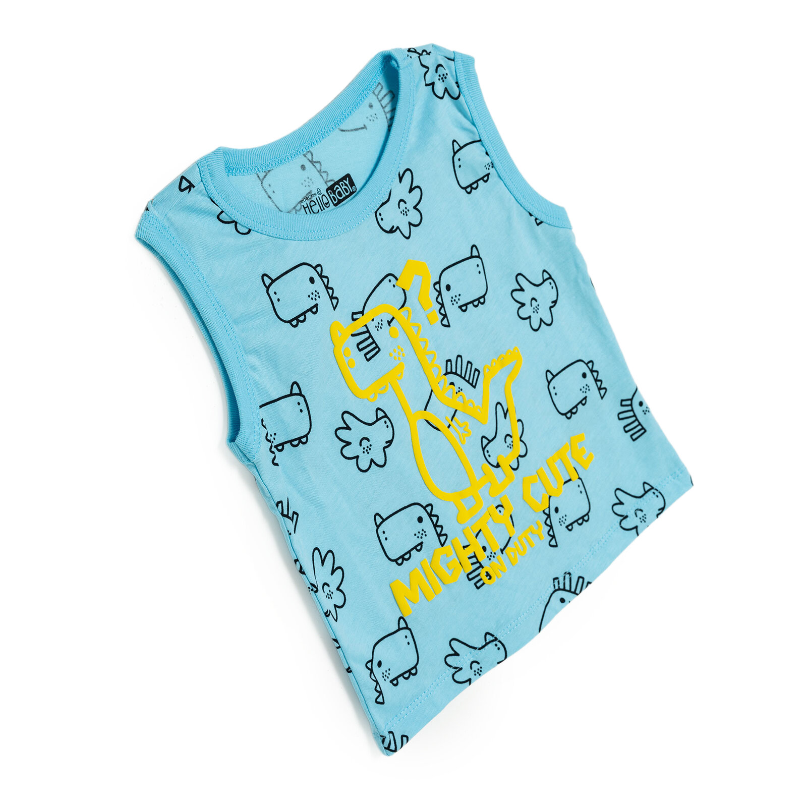 Erkek Bebek Atlet Tshirt Bisiklet Yaka Atlet Kol