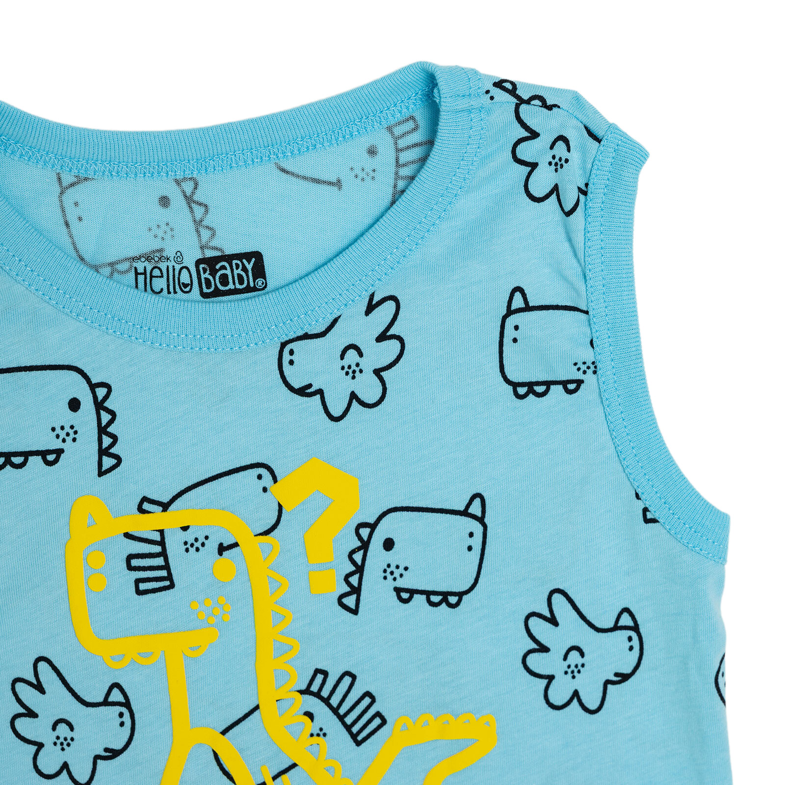 Erkek Bebek Atlet Tshirt Bisiklet Yaka Atlet Kol