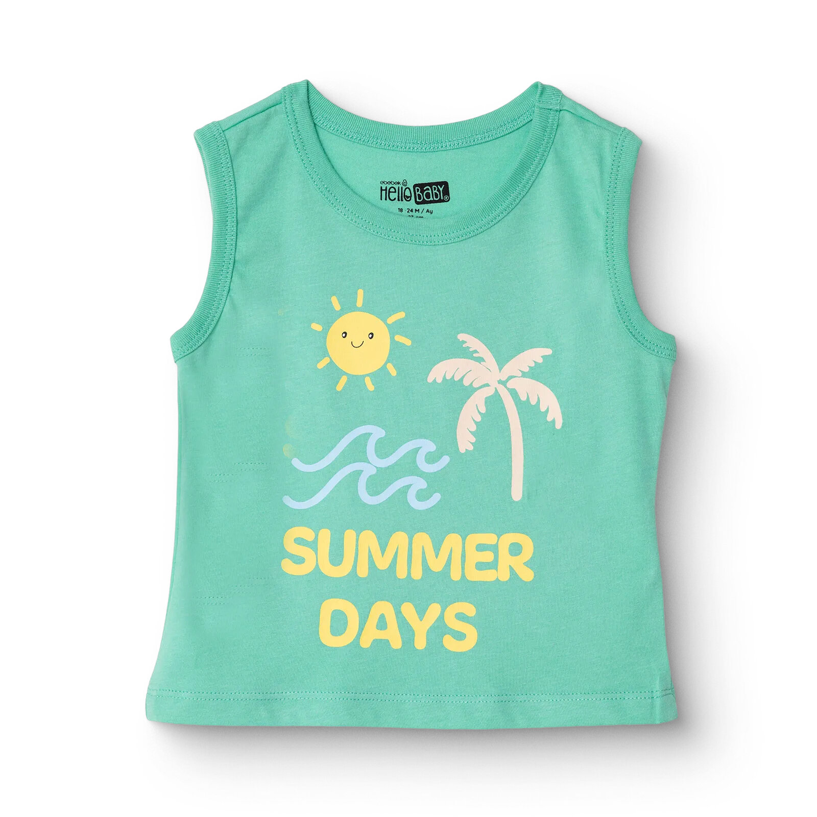 Erkek Bebek Atlet Tshirt Bisiklet Yaka Atlet Kol