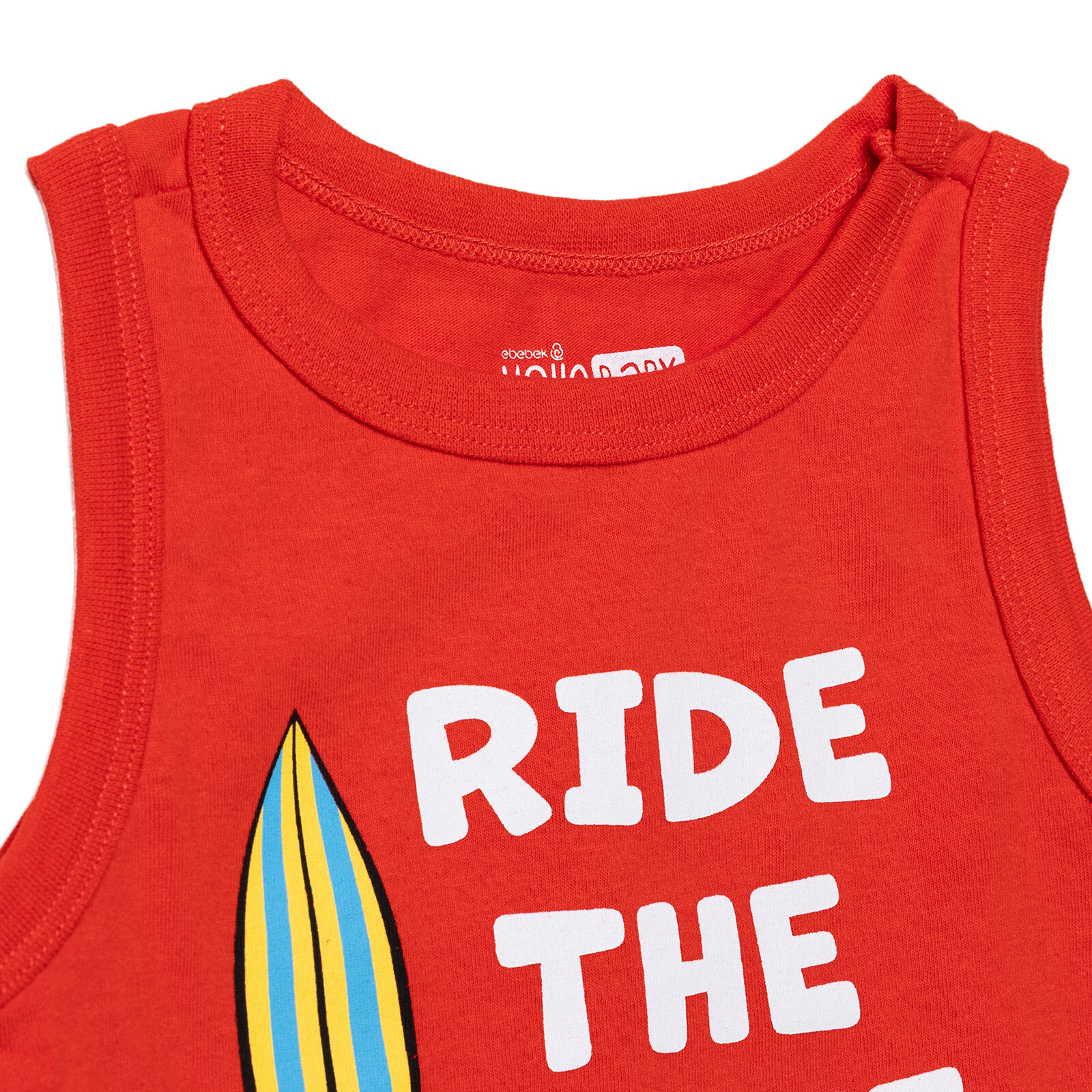 Erkek Bebek Atlet Tshirt Süprem Bisiklet Yaka Atlet Kol