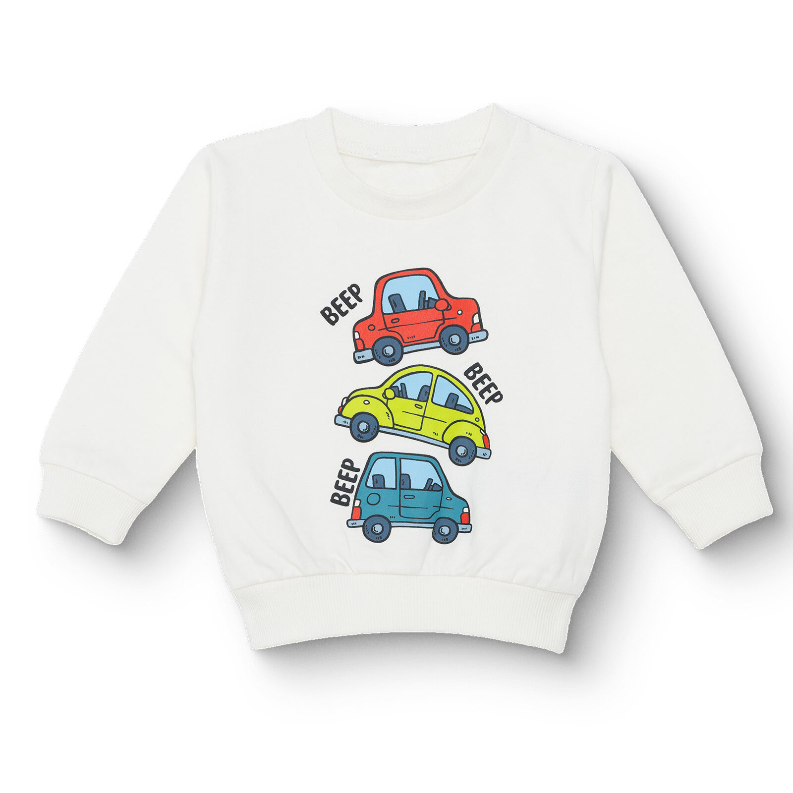 Erkek Bebek Basic Sweatshirt Şardonlu Bisiklet Yaka Uzun Kol