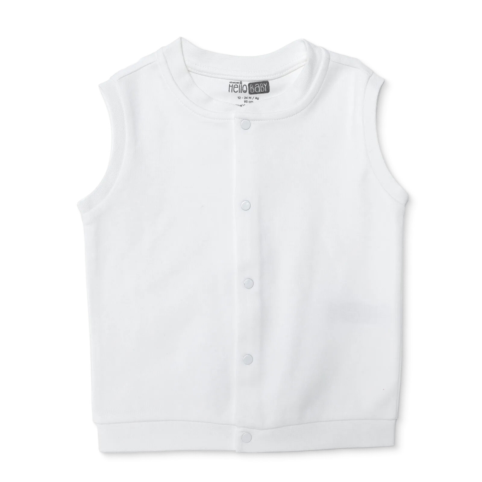 Erkek Bebek Basic Yelek İnterlok Bisiklet Yaka Atlet Kol