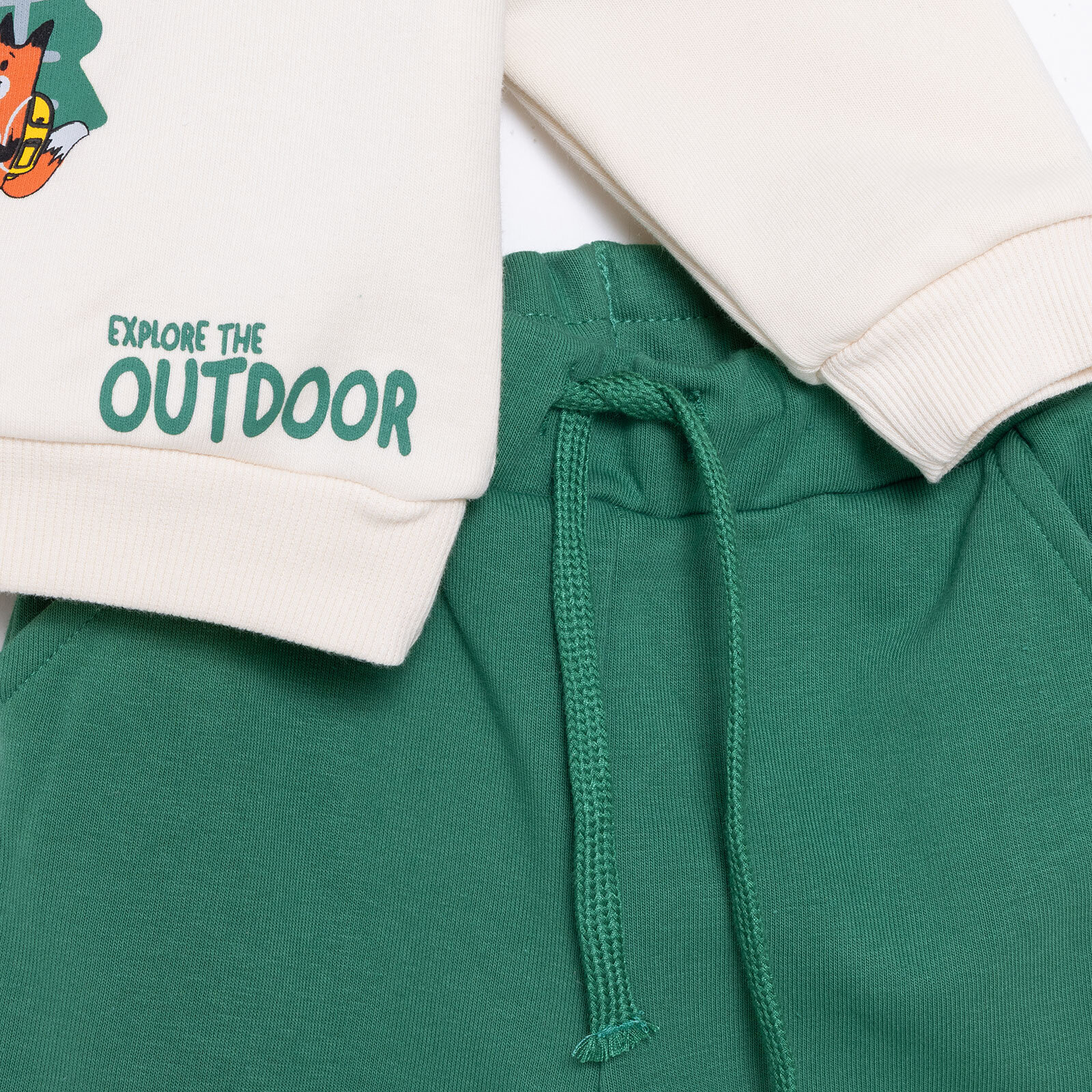 Erkek Bebek Camp Life Eşofman Takımı Bisiklet Yaka Uzun Kol Ribana Paça