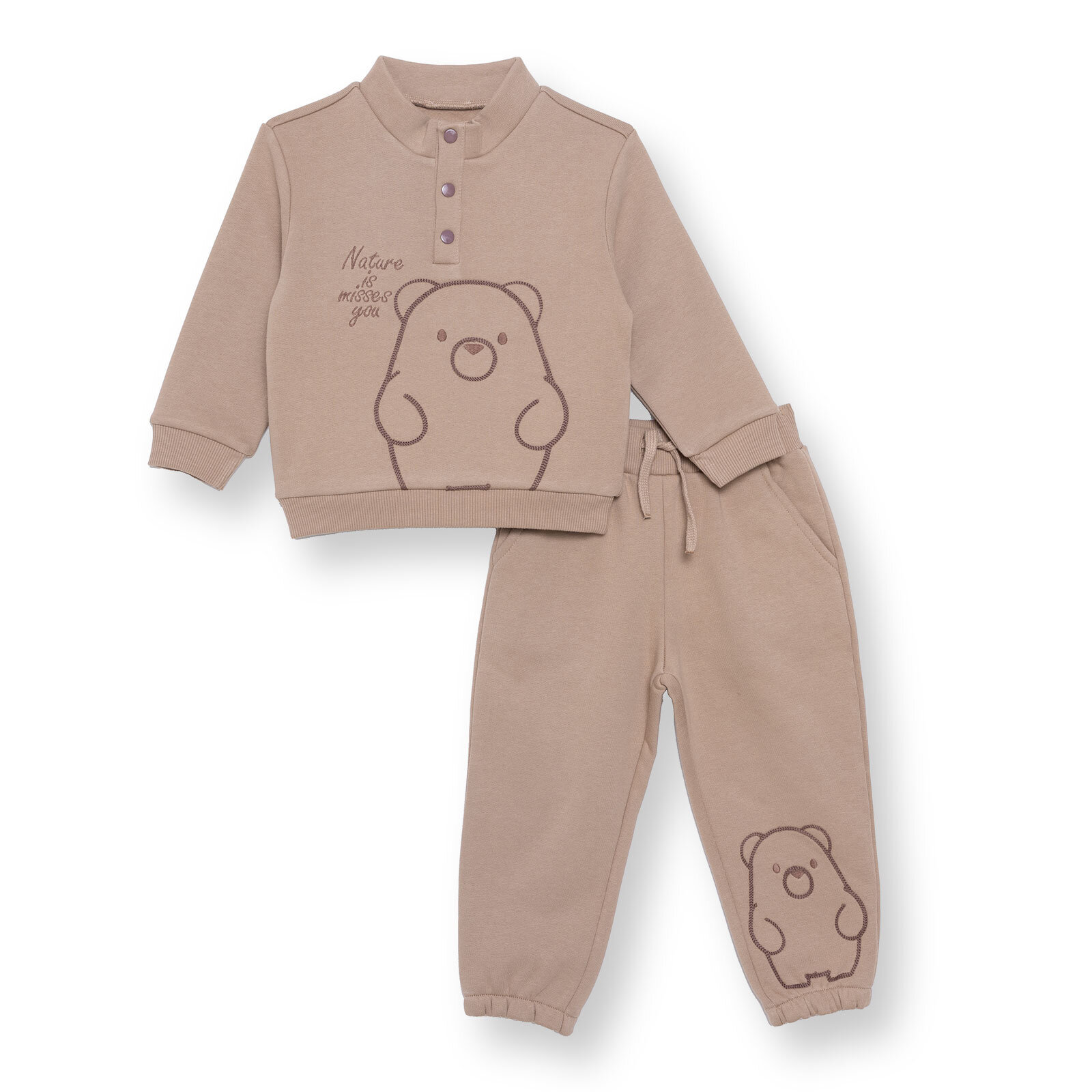 Erkek Bebek Camp Life Eşofman Takımı Çıtçıtlı Uzun Kol Lastikli Paça Erkek Bebek Camp Life Eşofman Takımı Çıtçıtlı Uzun Kol Lastikli Paça