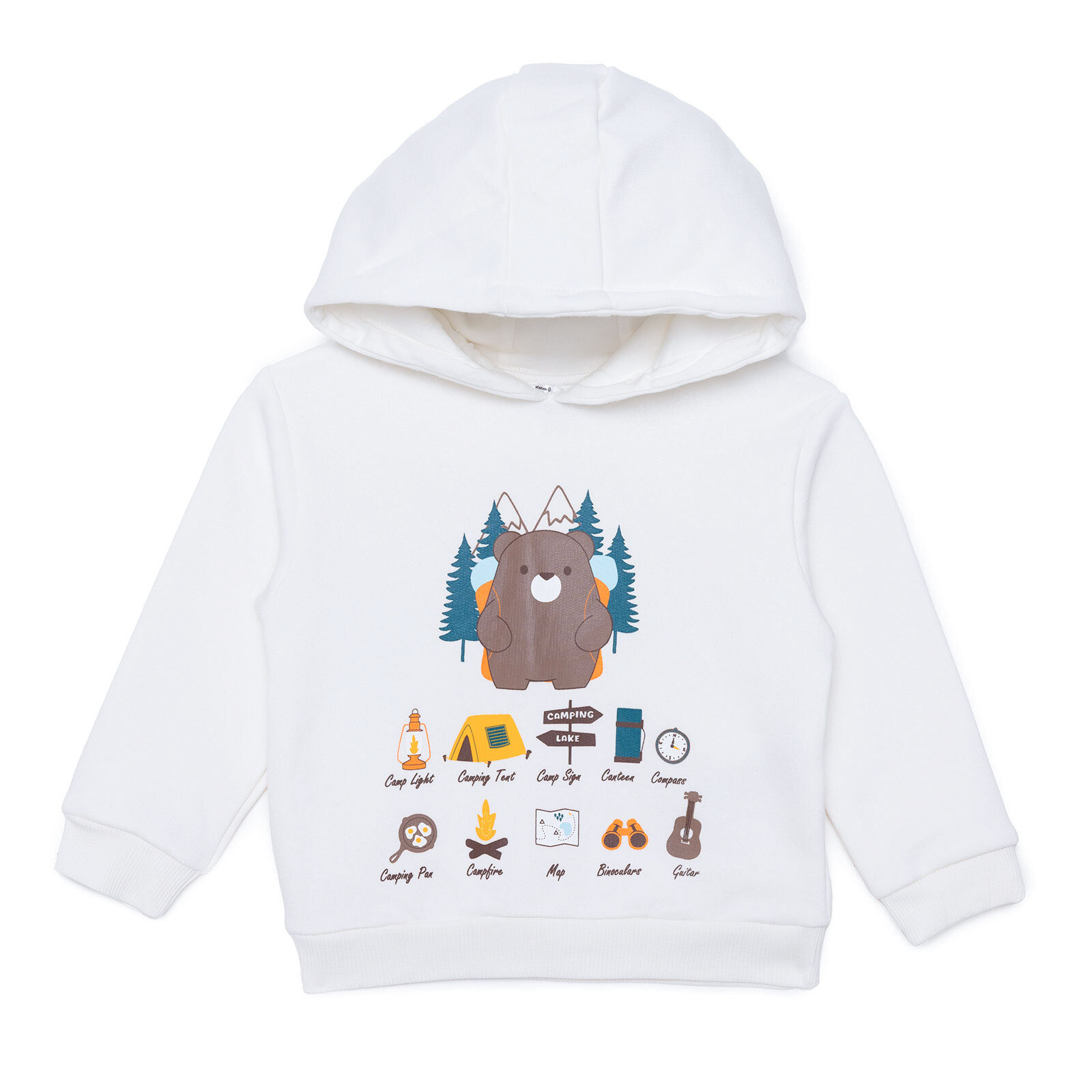 Erkek Bebek Camp Life Kapüşonlu Sweatshirt Fermuarlı Uzun Kol