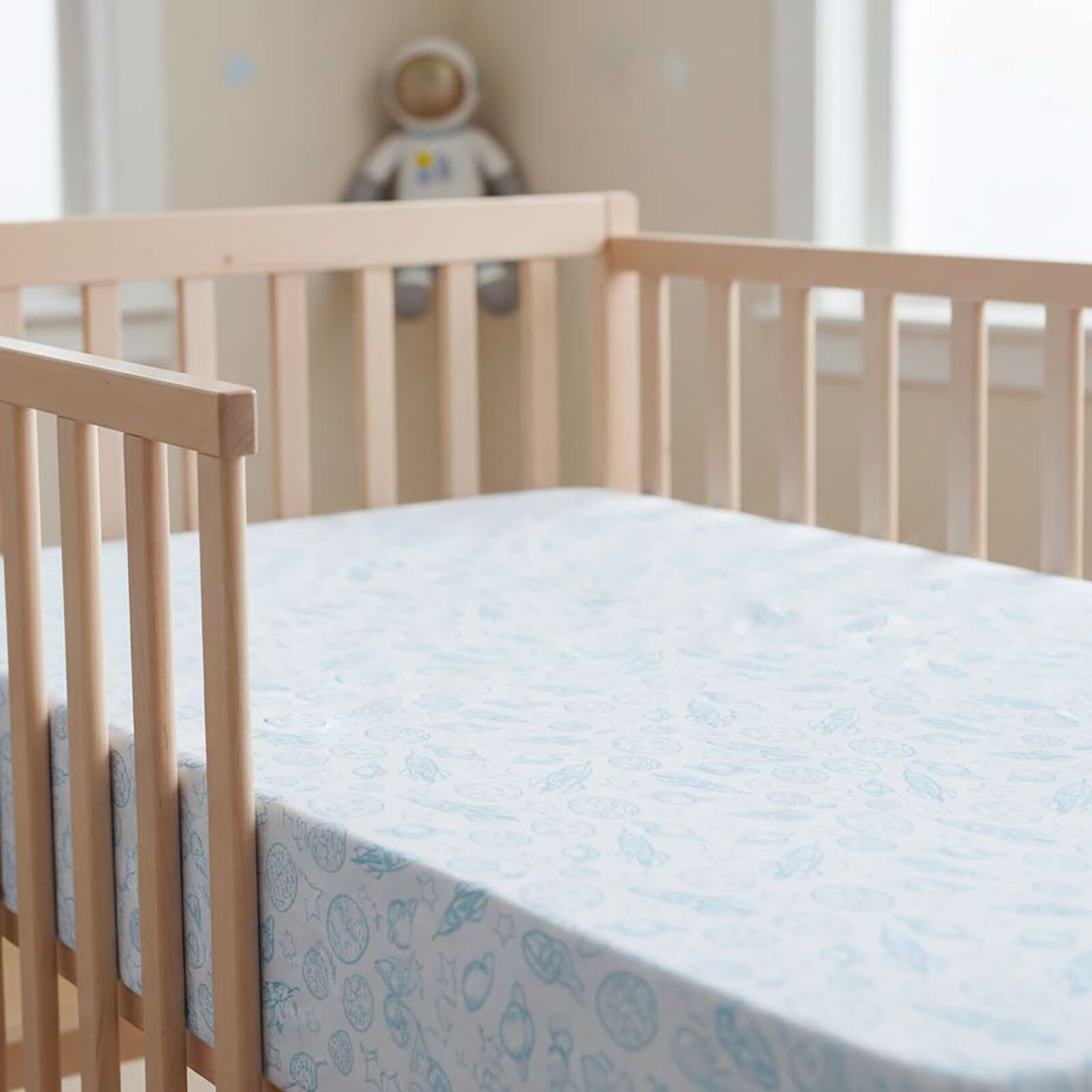 Erkek Bebek Çarşaf Poplin Lastikli 70x140 cm