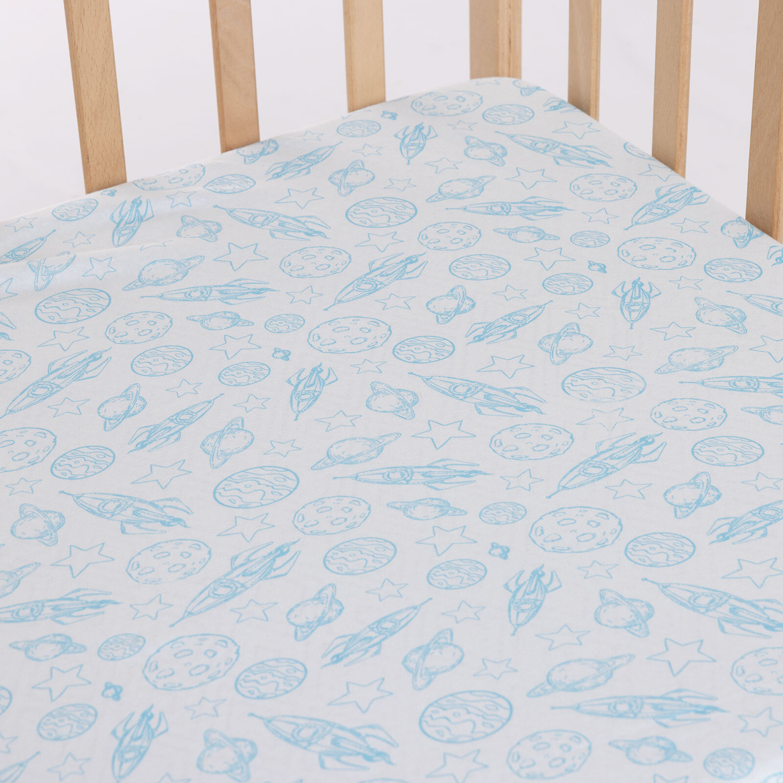 Erkek Bebek Çarşaf Poplin Lastikli 70x140 cm