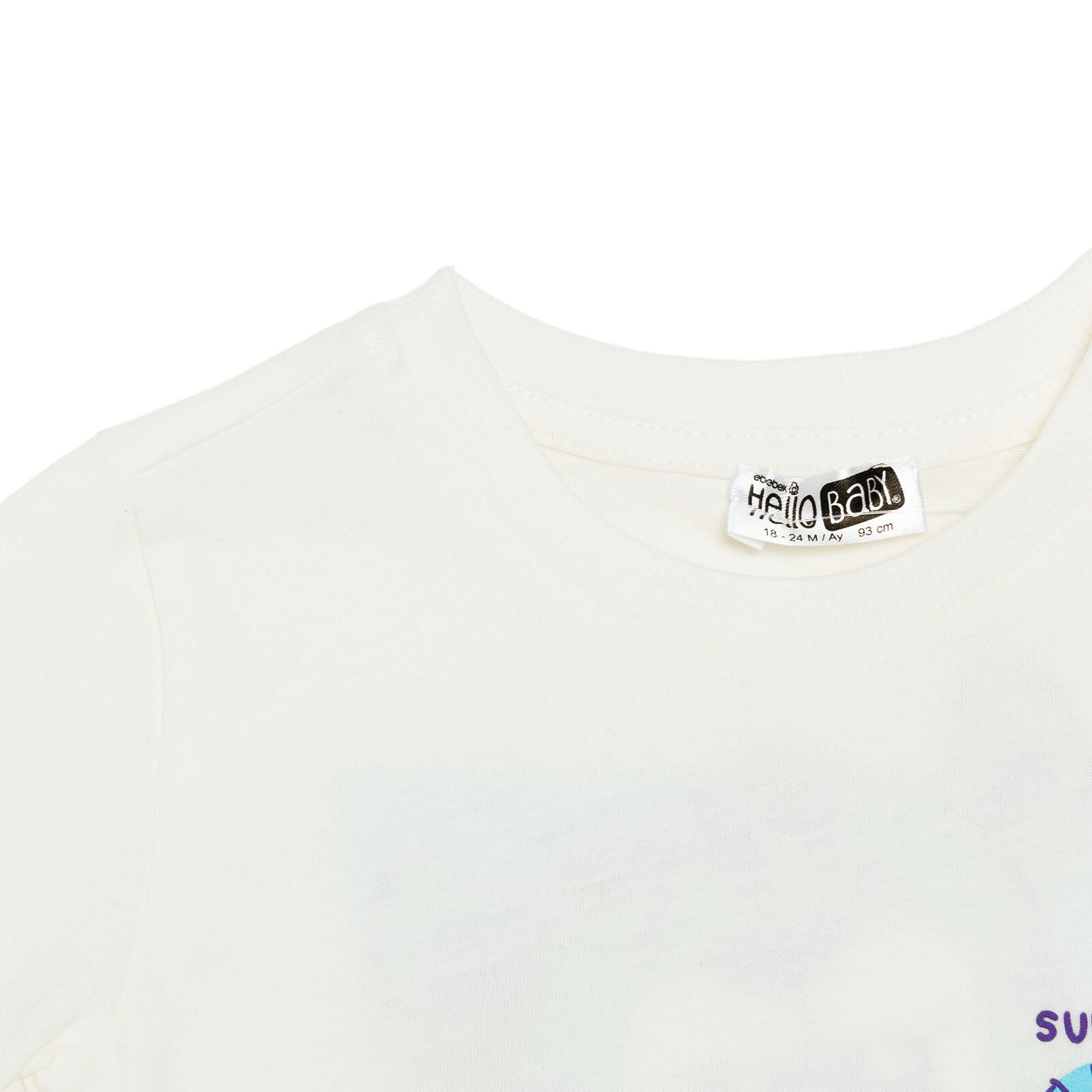 Erkek Bebek Colorful Summer Tshirt Bisiklet Yaka Kısa Kol