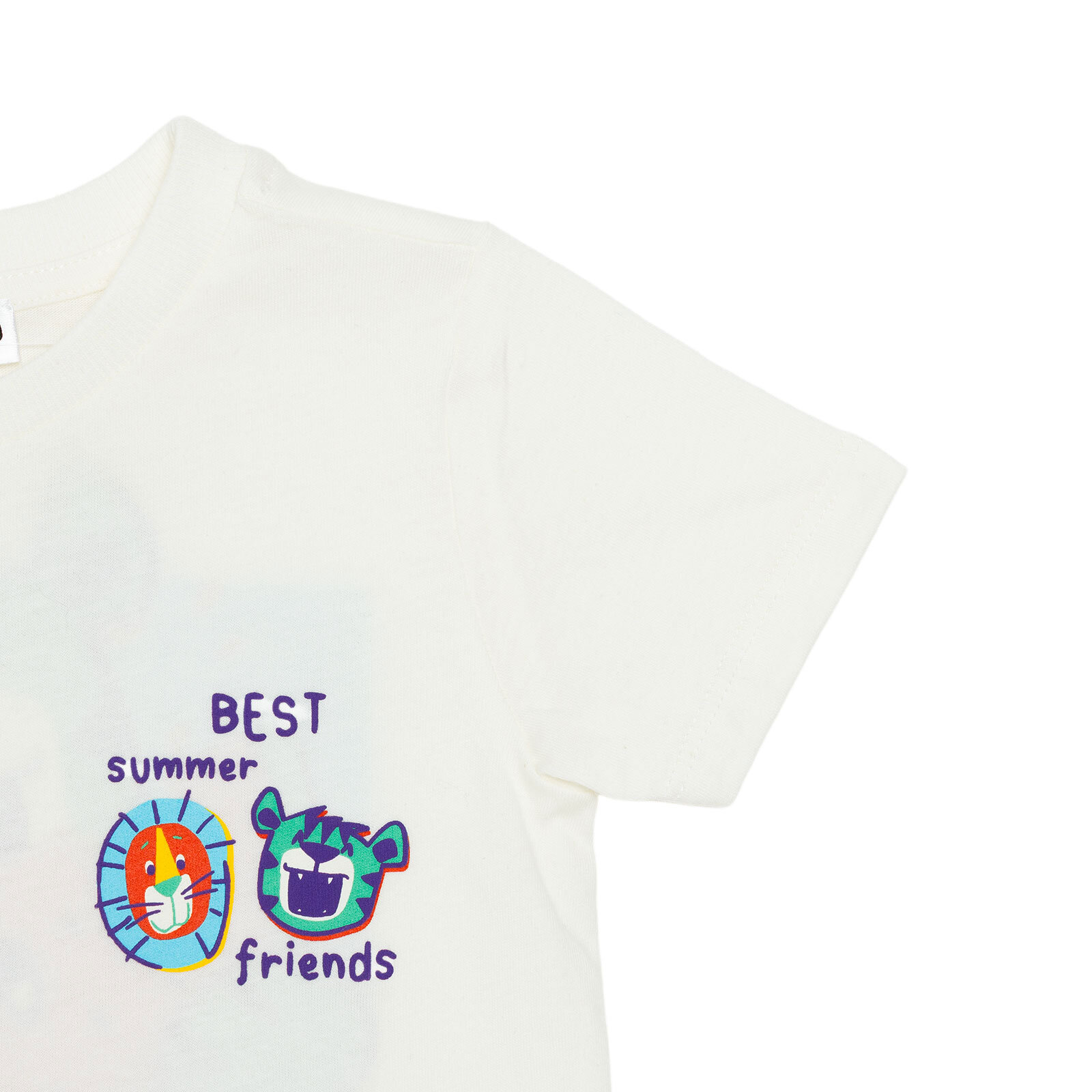 Erkek Bebek Colorful Summer Tshirt Bisiklet Yaka Kısa Kol