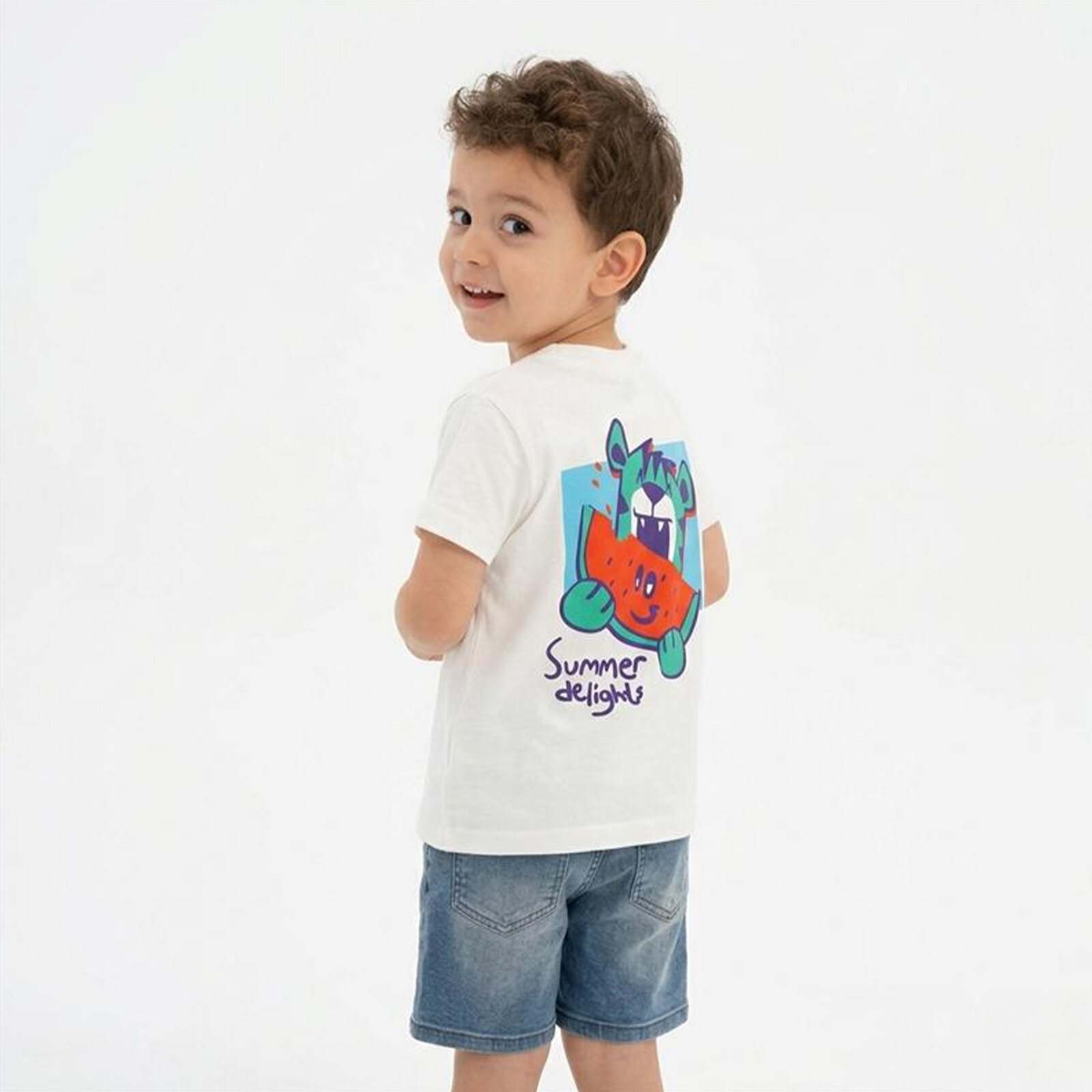 Erkek Bebek Colorful Summer Tshirt Bisiklet Yaka Kısa Kol Erkek Bebek Colorful Summer Tshirt Bisiklet Yaka Kısa Kol