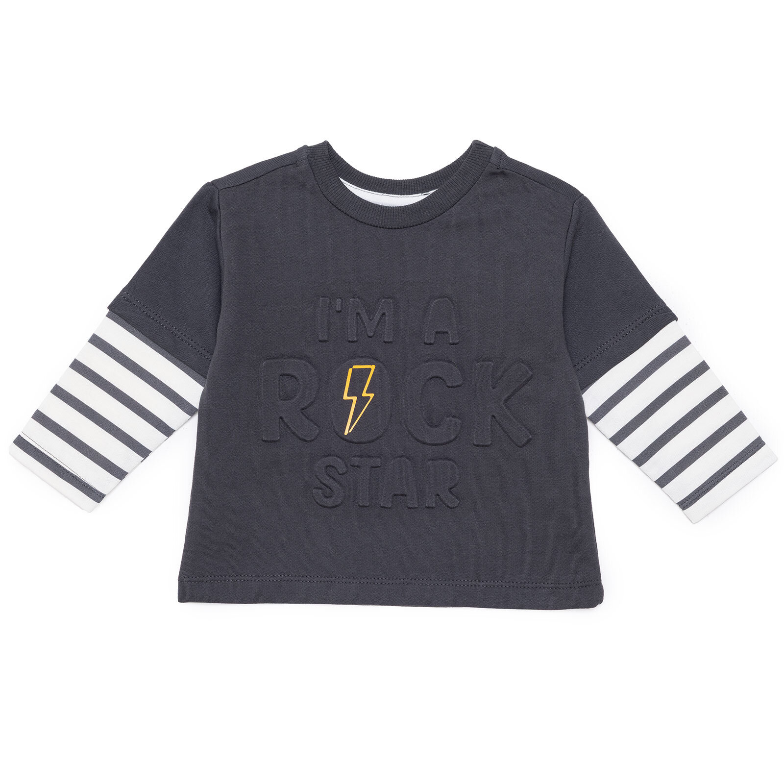 Erkek Bebek Cool Boy Uzun Kol Tshirt İki İplik Bisiklet Yaka Uzun Kol