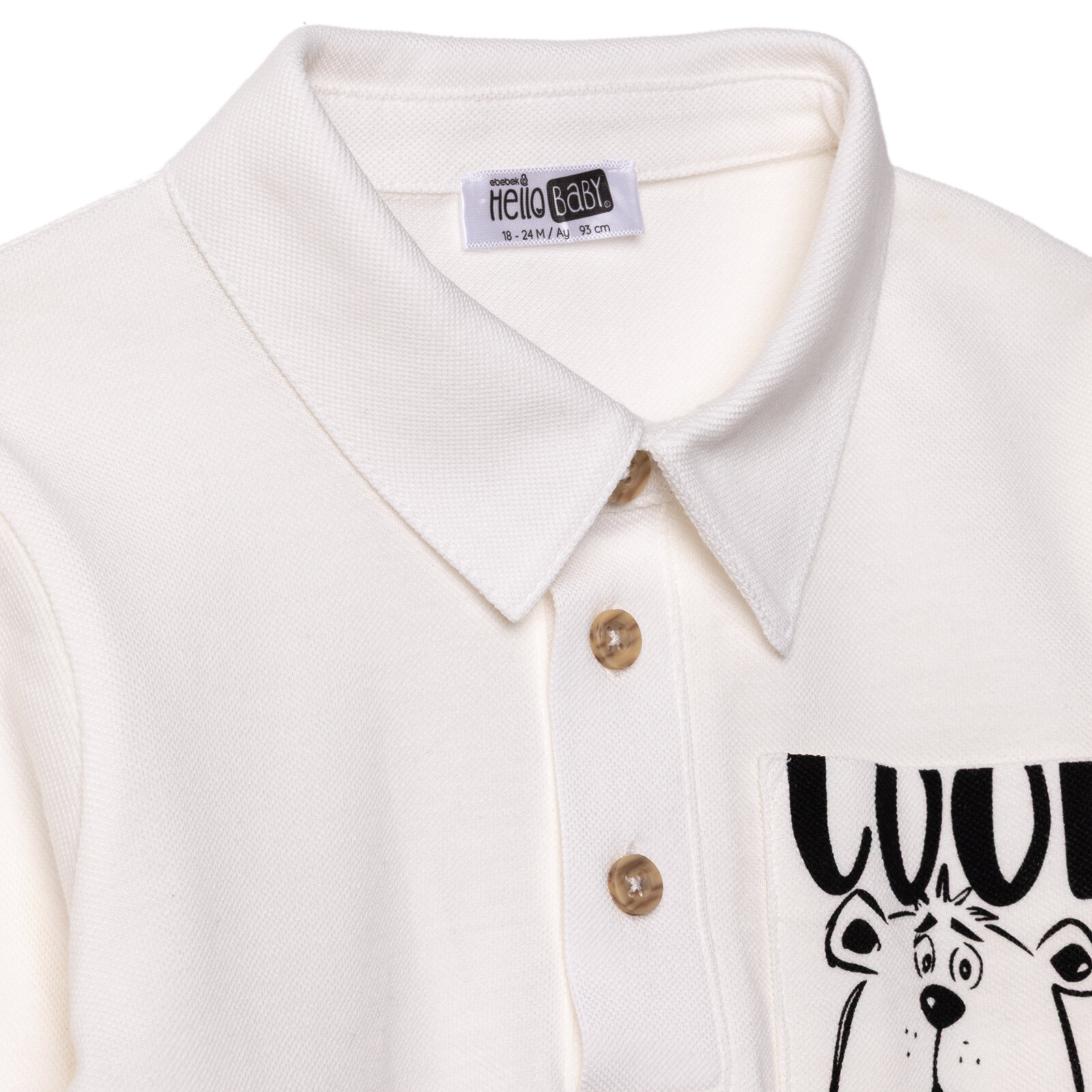 Erkek Bebek Cool Boy Uzun Kol Tshirt İnterlok Polo Yaka Uzun Kol