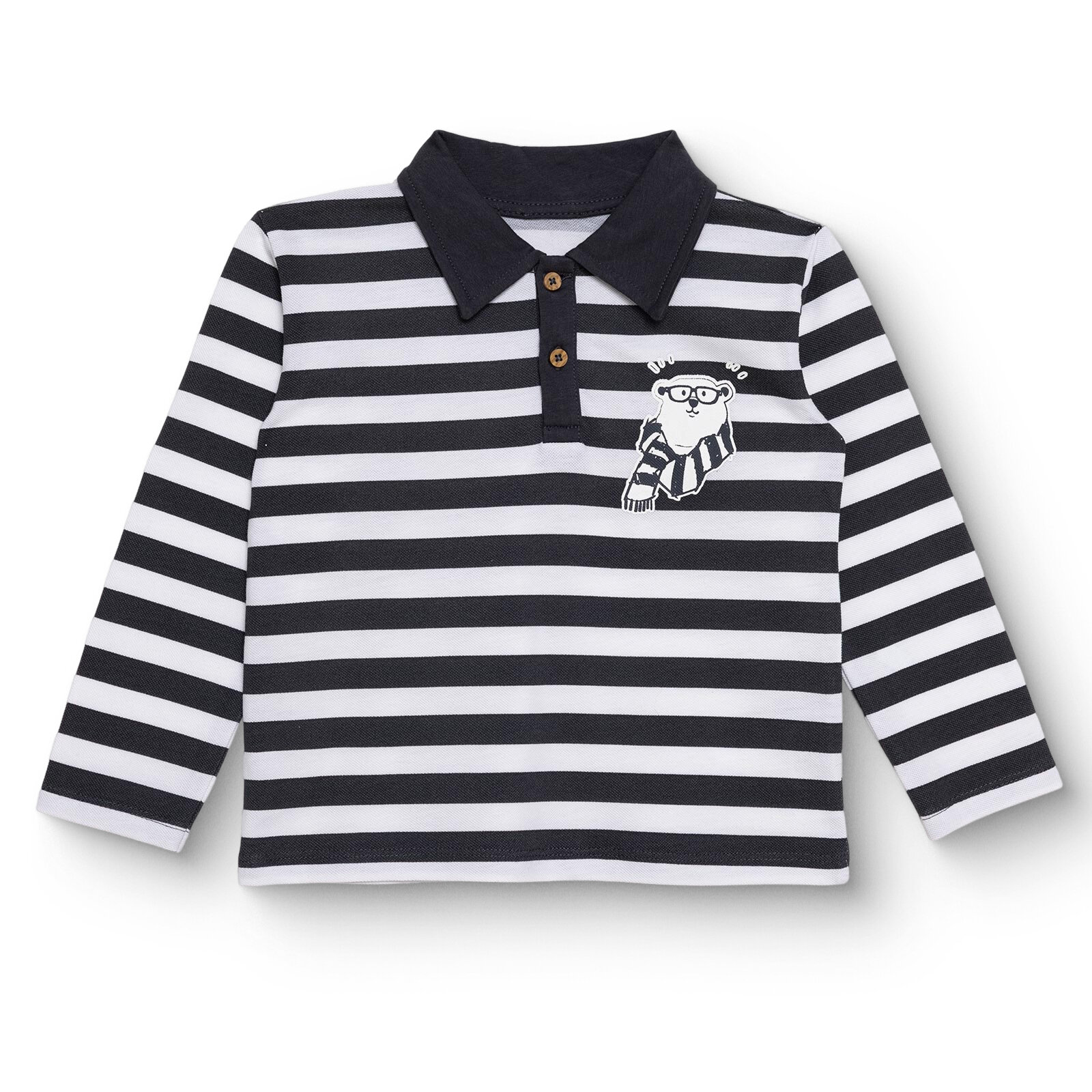 Erkek Bebek Cool Boy Uzun Kol Tshirt Pike Gömlek Yaka