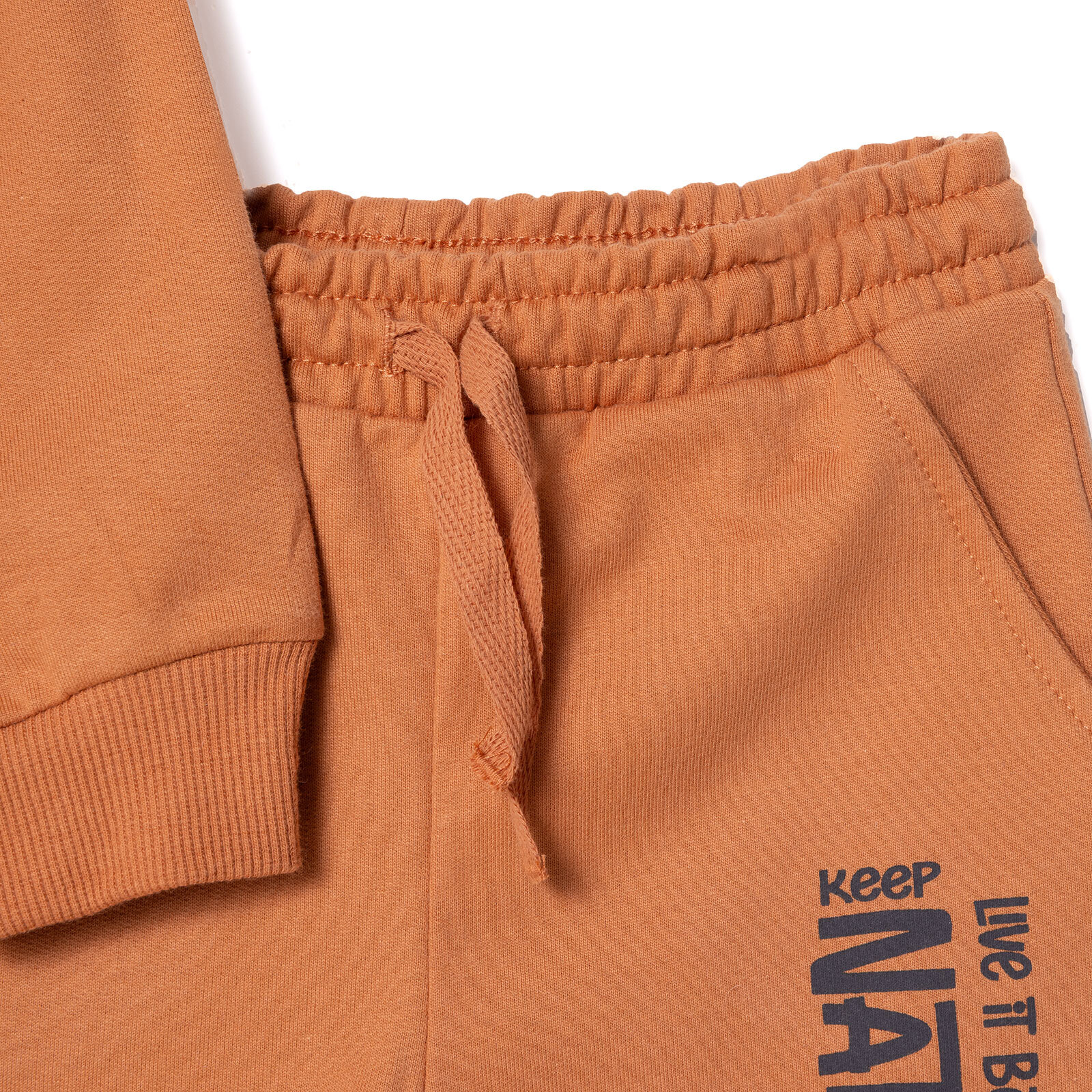 Erkek Bebek Eşofman Takım Bisiklet Yaka Uzun Kol Ribanalı