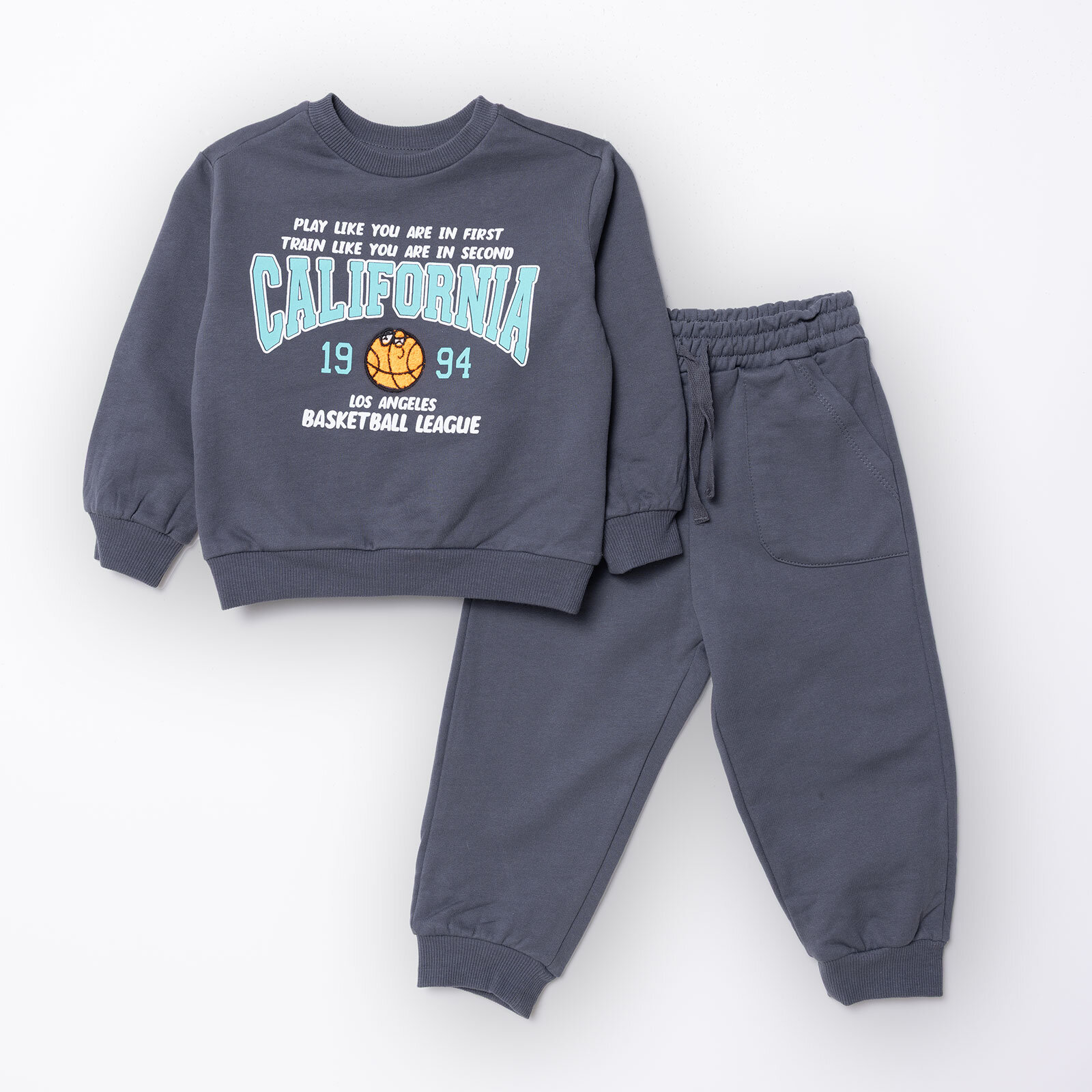 Erkek Bebek Eşofman Takım Bisiklet Yaka Uzun Kol